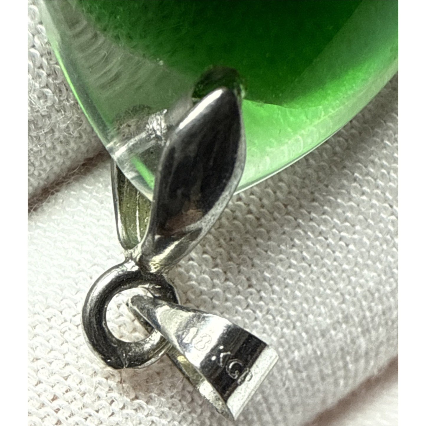 Vintage Green Lucite Resin Encased Gold Buddha 18k GP Amulet Pendant As-Is