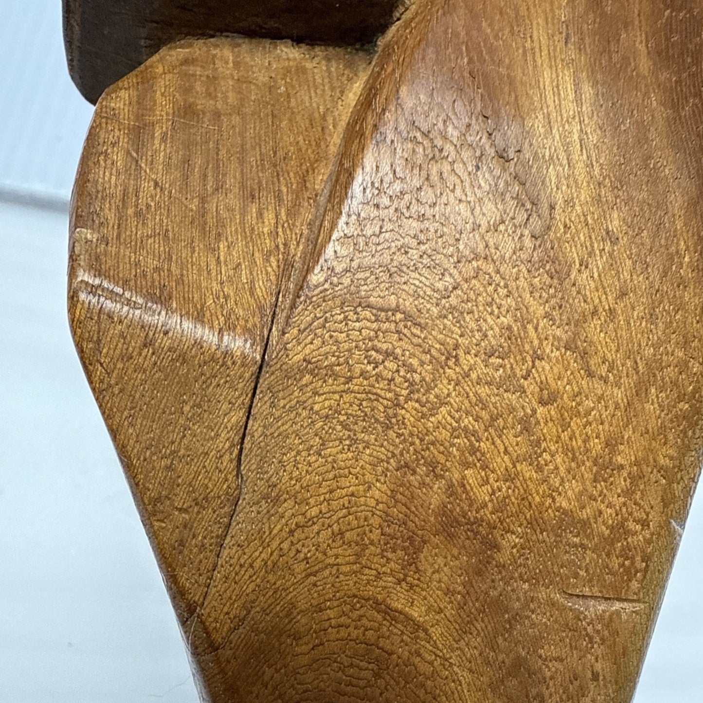 South Pacific Islander Art Wood Hand Carved Tribal Sculpture Shell Eyes As-Is