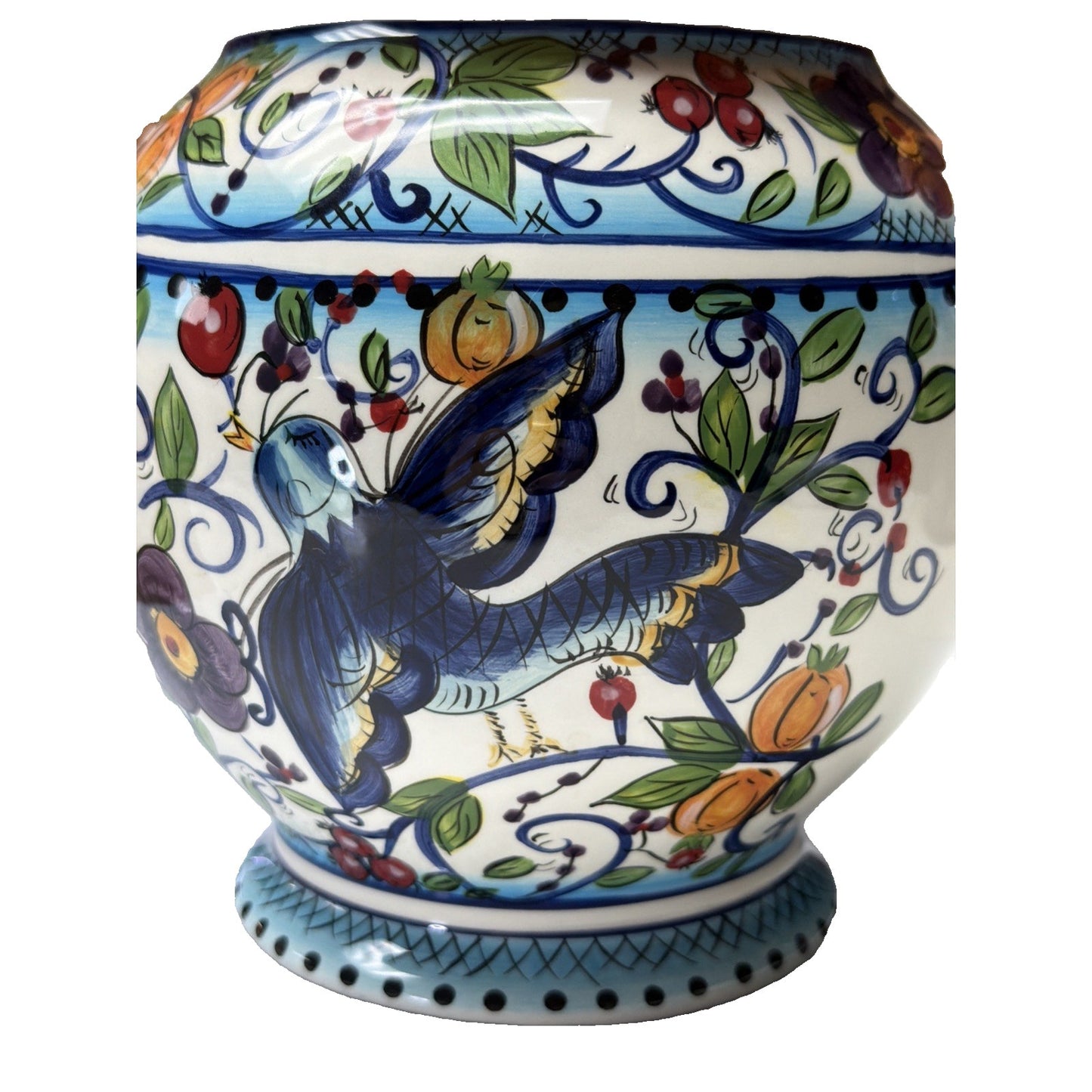 Dario Farrucci Designs Villa Paradiso Canister Cookie Jar Handles 9.25 in