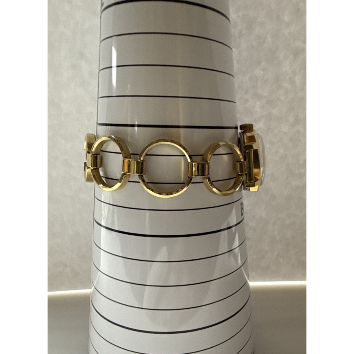 Vintage Timex Analog Quartz Watch Stainless Steel Gold Tone Ring Band As Is