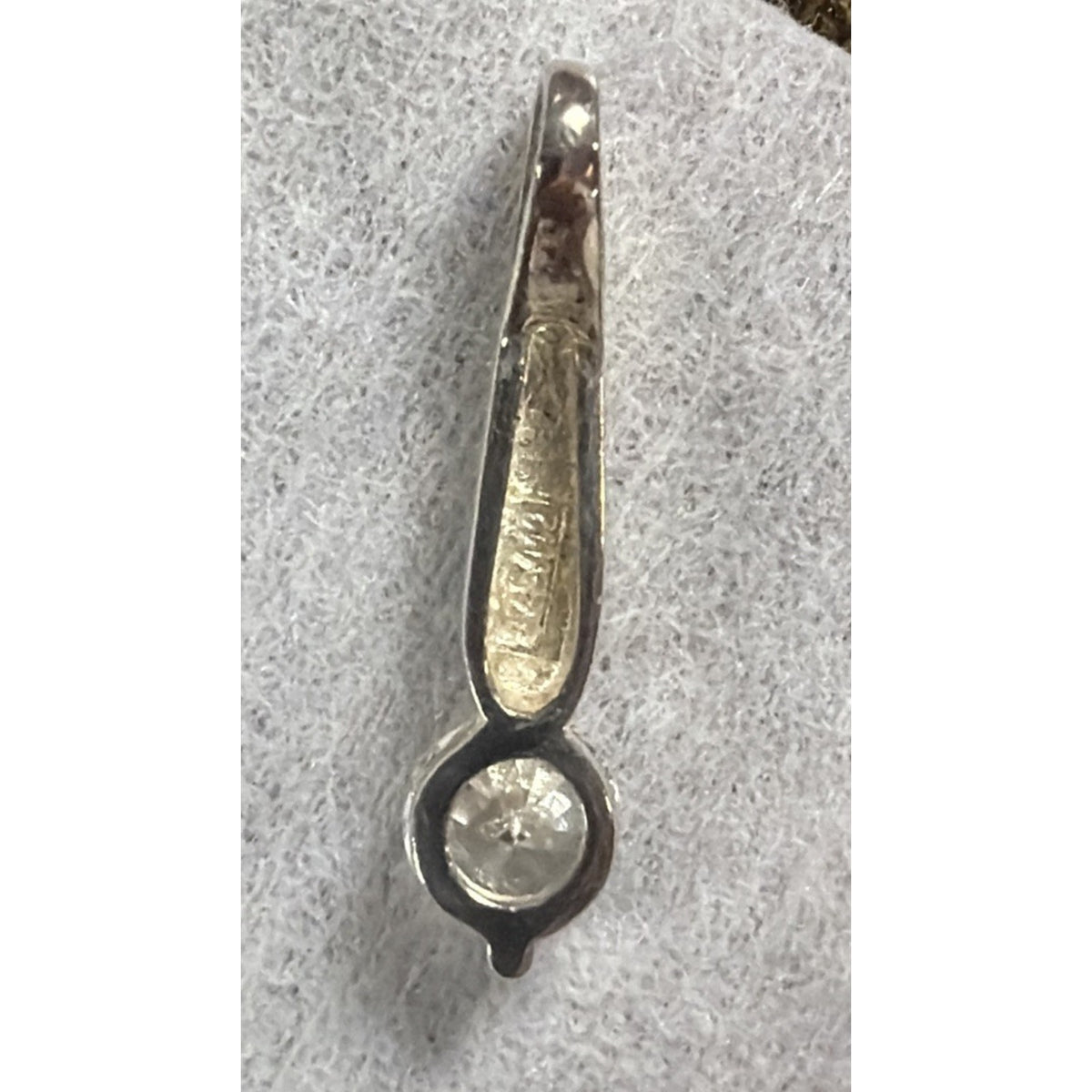Modernist M2 Jewelry 925 Sterling Silver Drop Pendant Crystal Solitaire