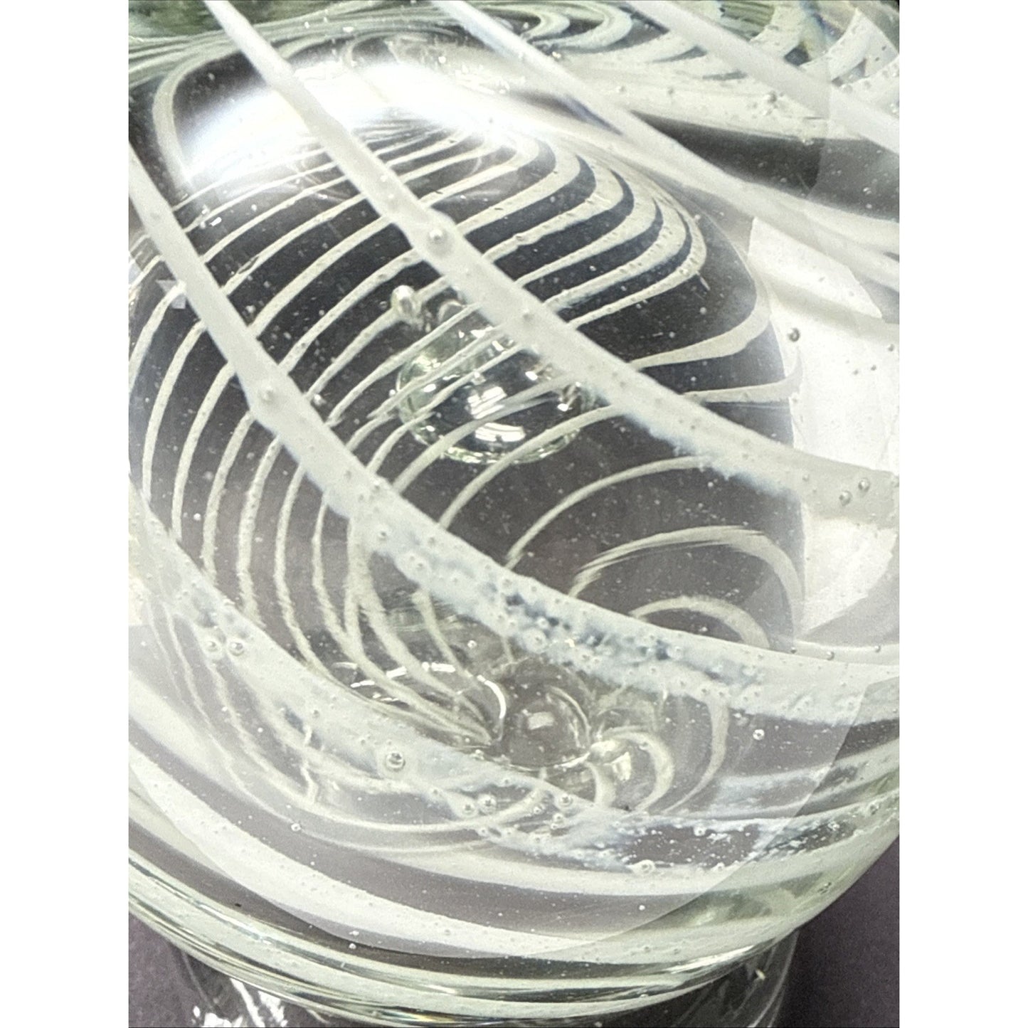 Vintage Blown Glass Mouse White Spiral Curved Tail Figurine Paperweight As Is