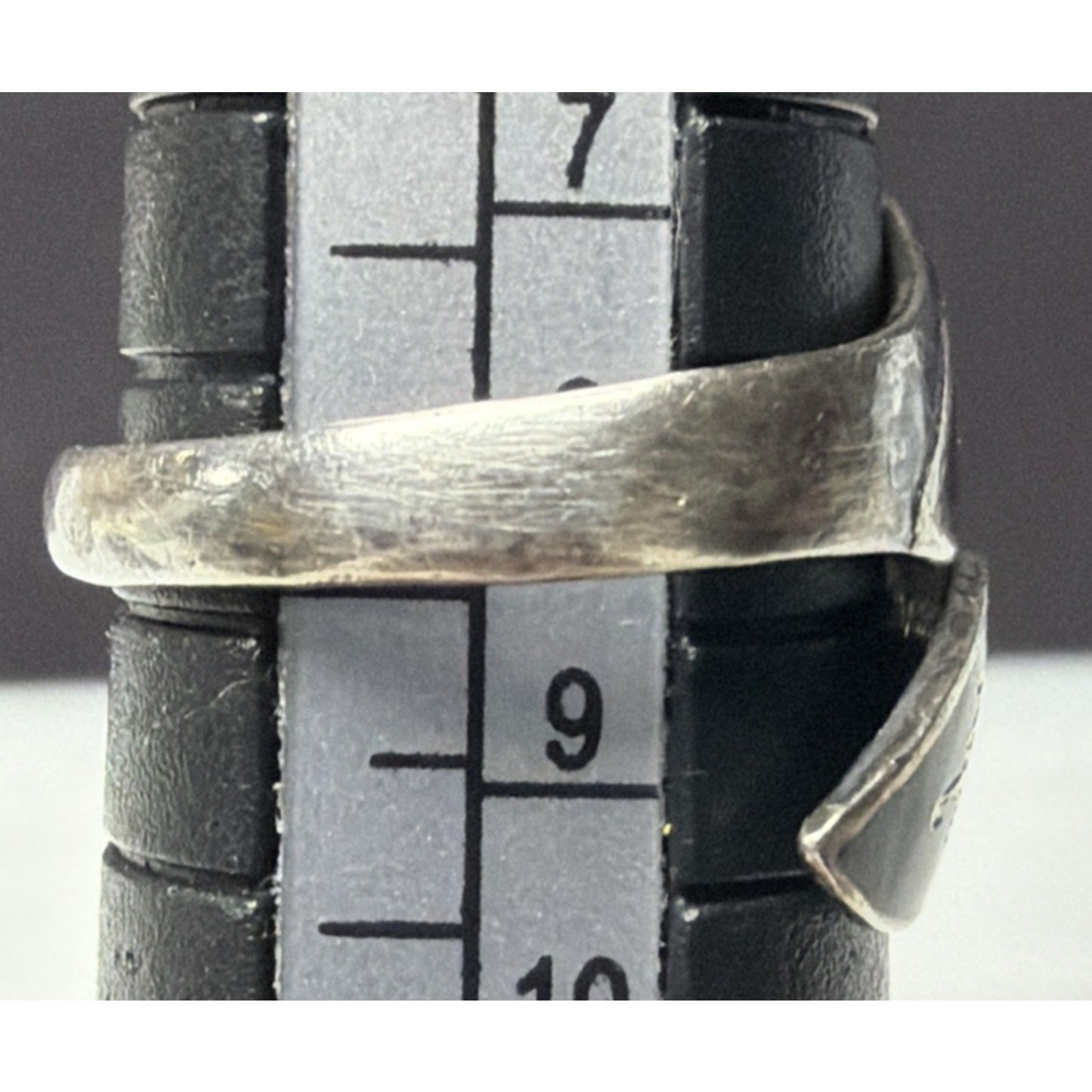 Vintage Sterling Silver Siam Niello Hindu Goddess Adjustable Bypass Ring Size 4