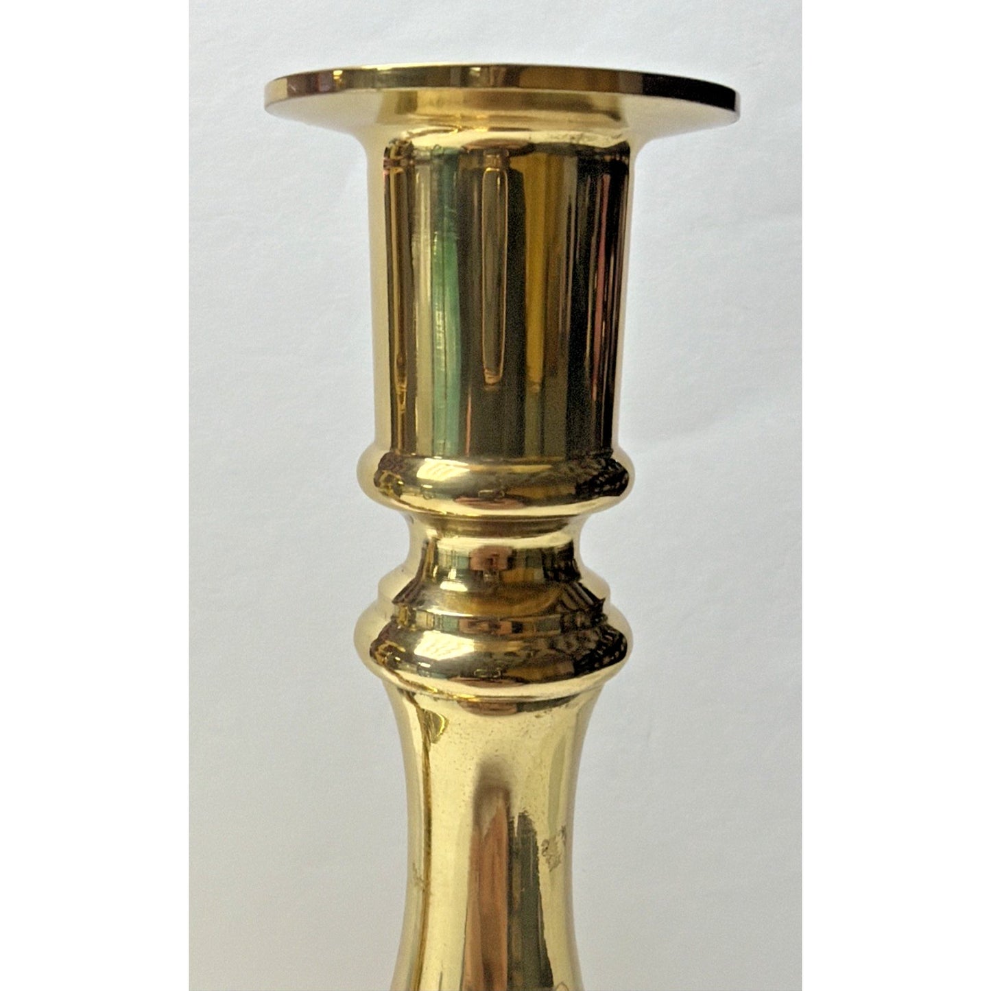 Vintage Set of 2 Brass Candle Holders Heavy Candlesticks Gold