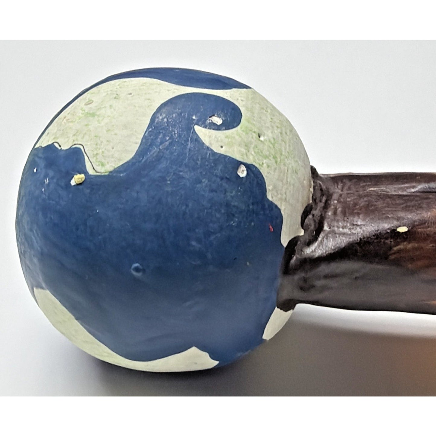 Folk Art Namaste Zen Cat Ornament Standing World Ball Plaster Hand Painted Read