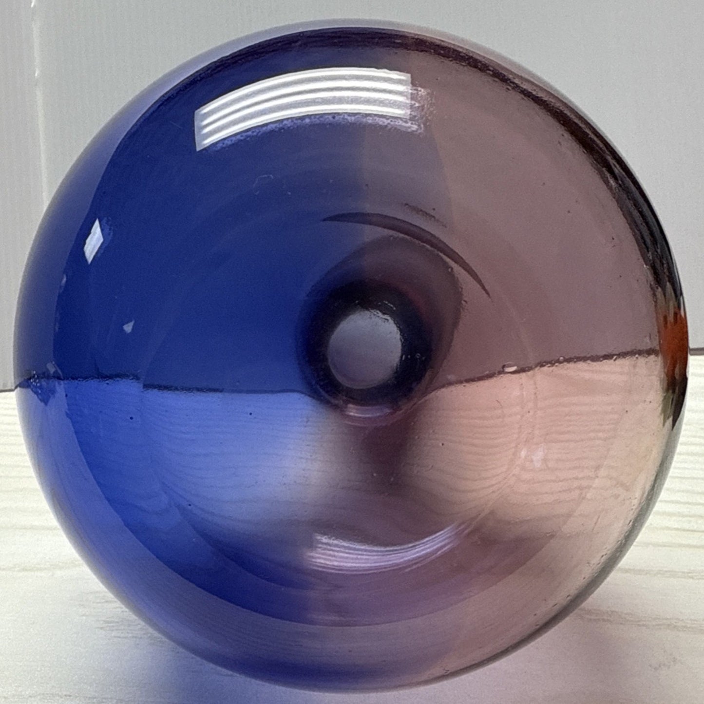MCM Poland Art Glass Vase Abstract Dual Color Purple Amethyst Blue As-Is