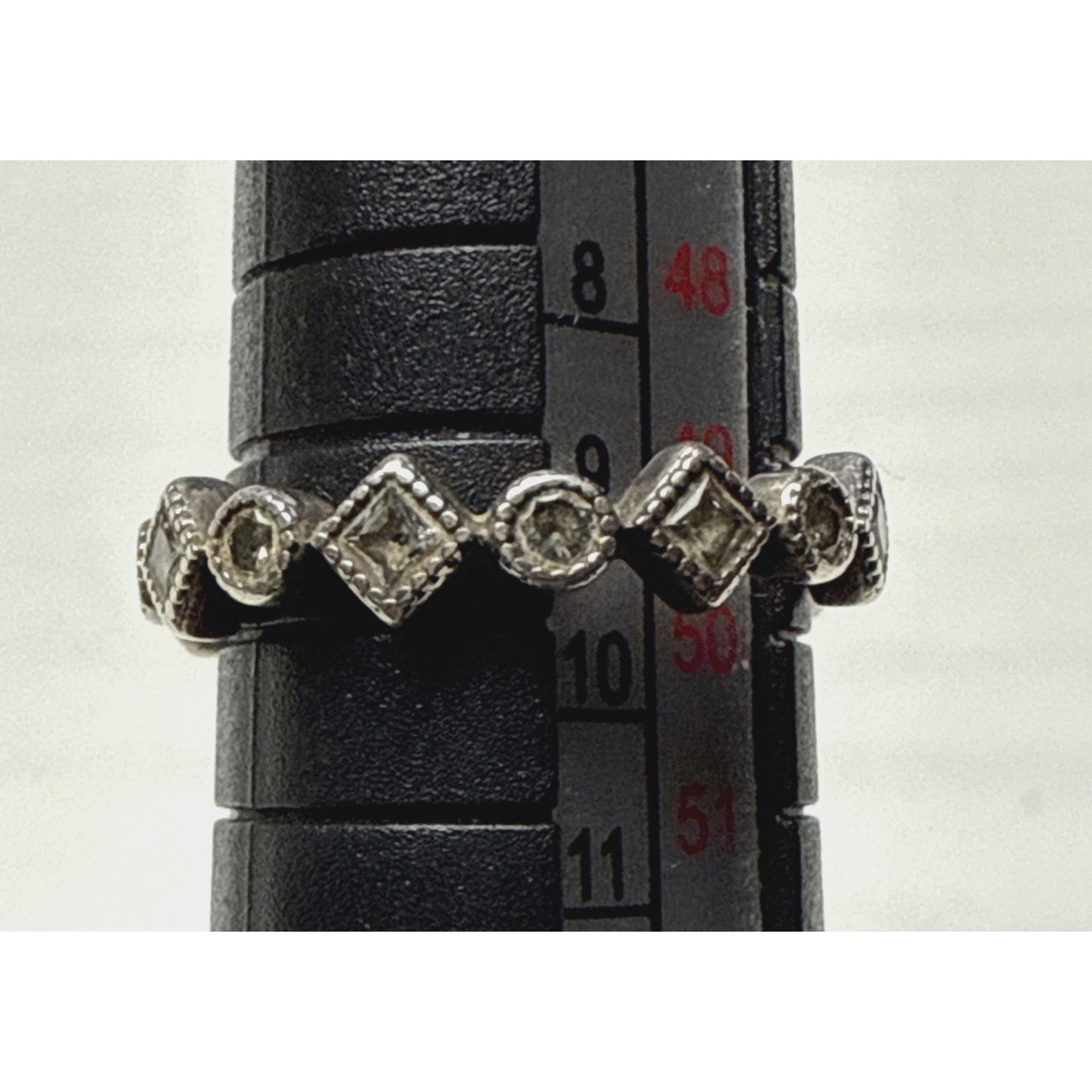 Pandora Ring Alluring Brilliant Princess 190943 Multiple CZ Sz 5.25 Read