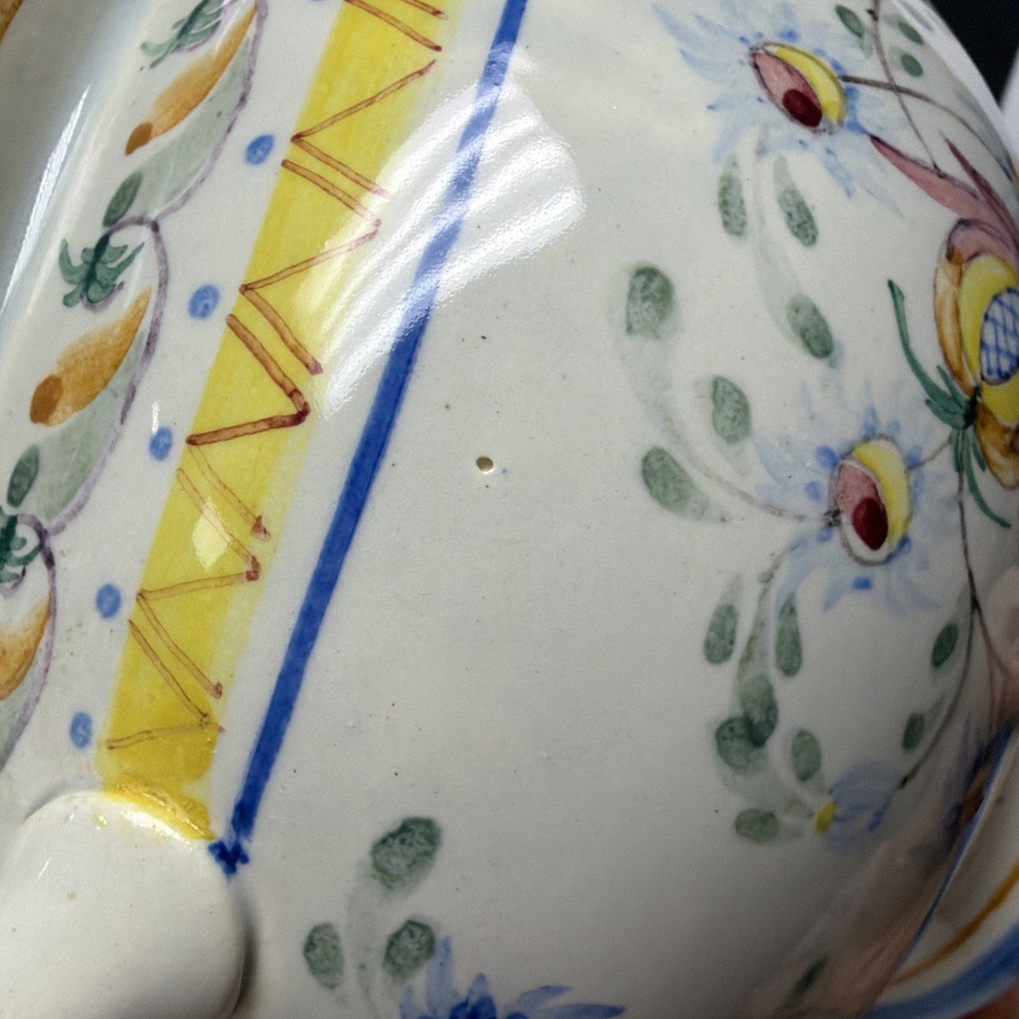 Carvalhinho Porto C/7 P-247 Portugal Hand Painted Tureen Spoon Lid Ladle Bowl