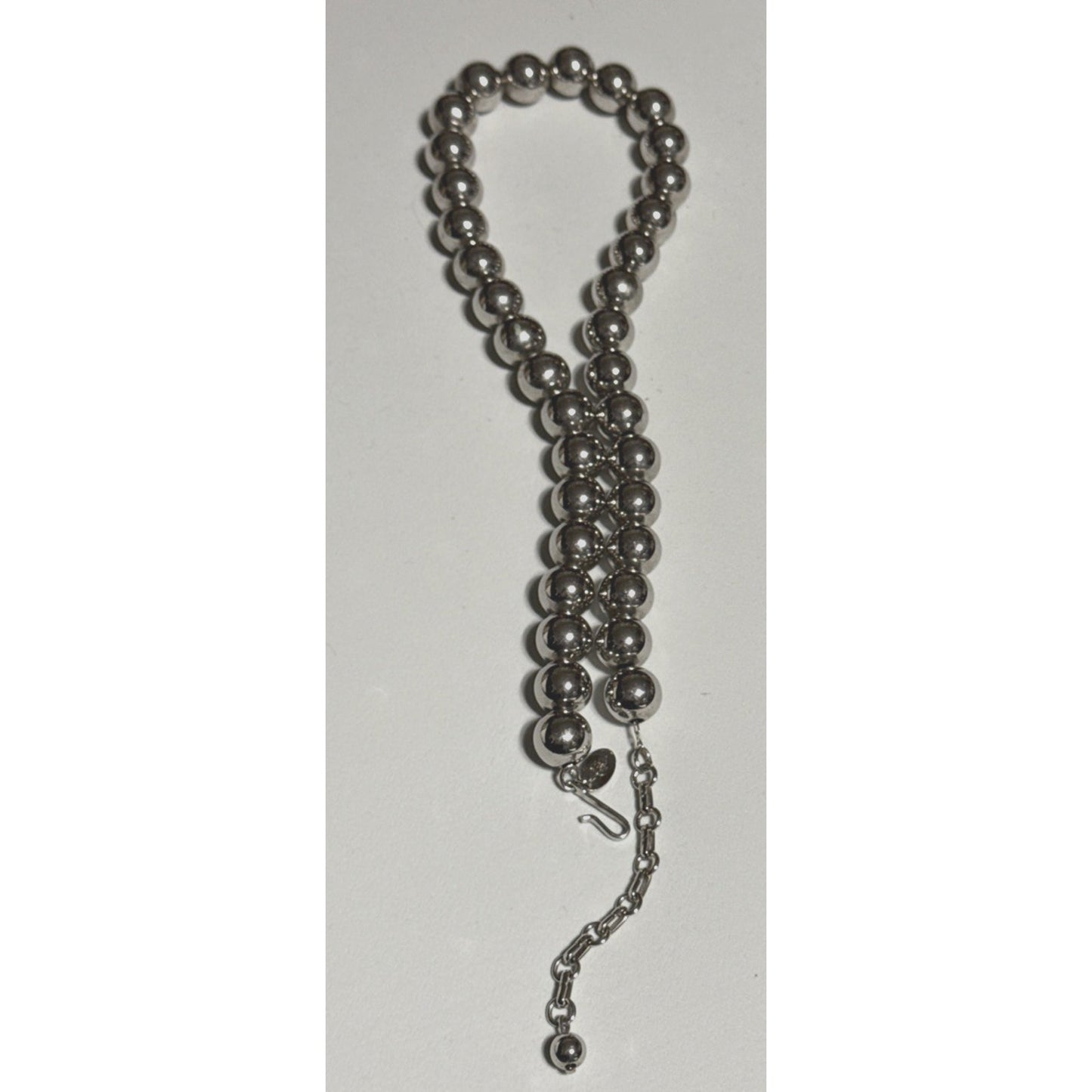 Vintage Vendome Jewelry Silver Ball Bead Necklace Chain Adjustable