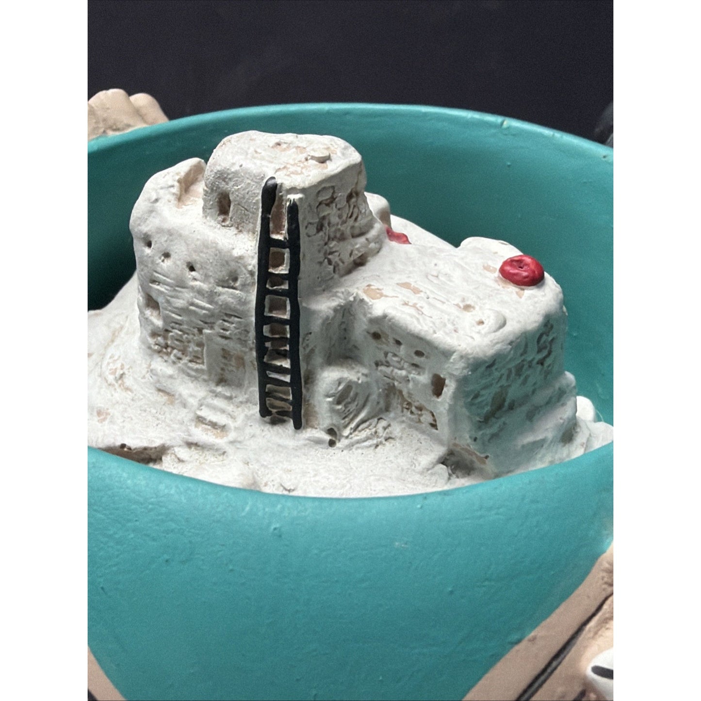 Friendship Bowl Teissedre Pueblo Pottery Ceramic Kachina Dancers House As-Is