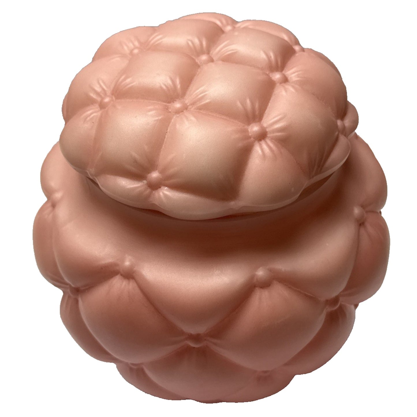 EAPG Consolidated Glass Florette Quilted Mauve Pink Satin Biscuit Cracker Jar