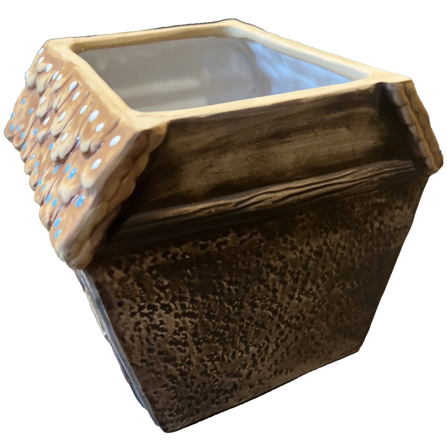 Vintage Christmas Mogi Nagoya Folk Art Gingerbread House Cookie Jar Elf Japan