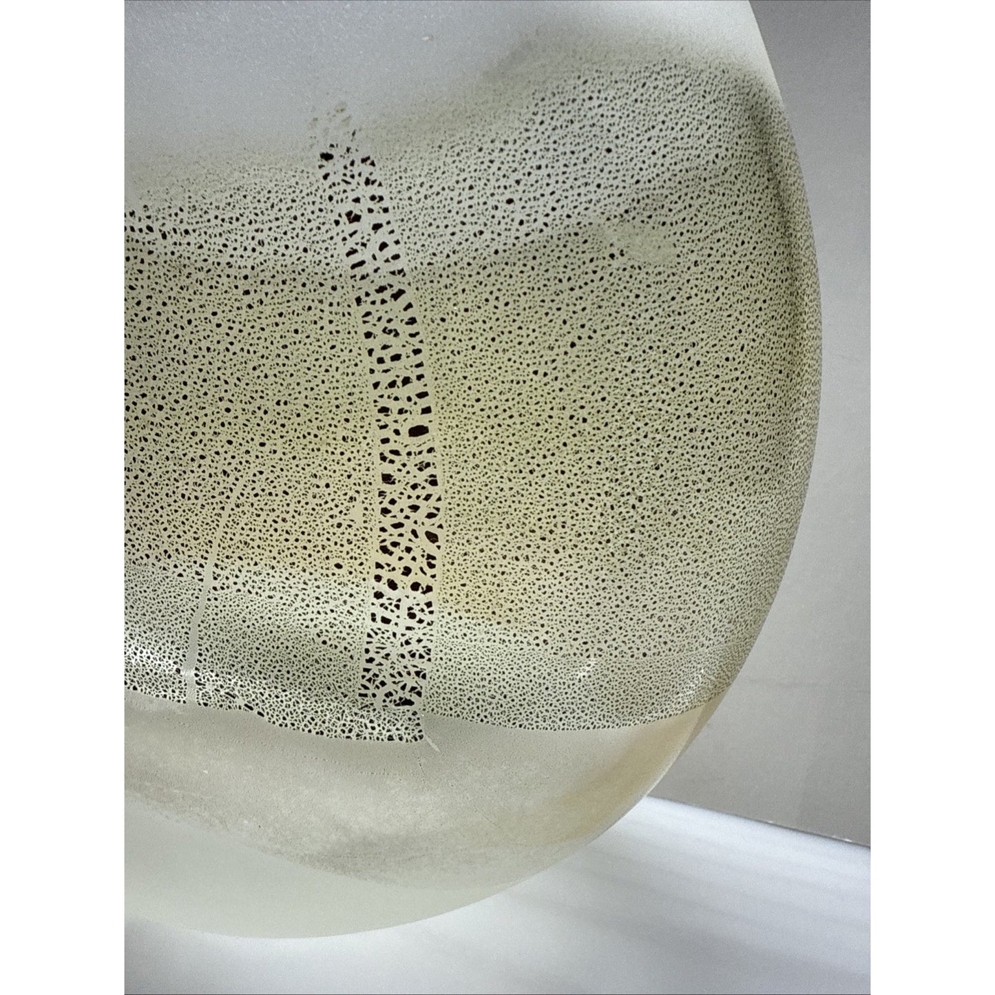 Murano Contemporary Rialto Acidato Gold Leaf Band Glass Vase Vessel Clear As-Is