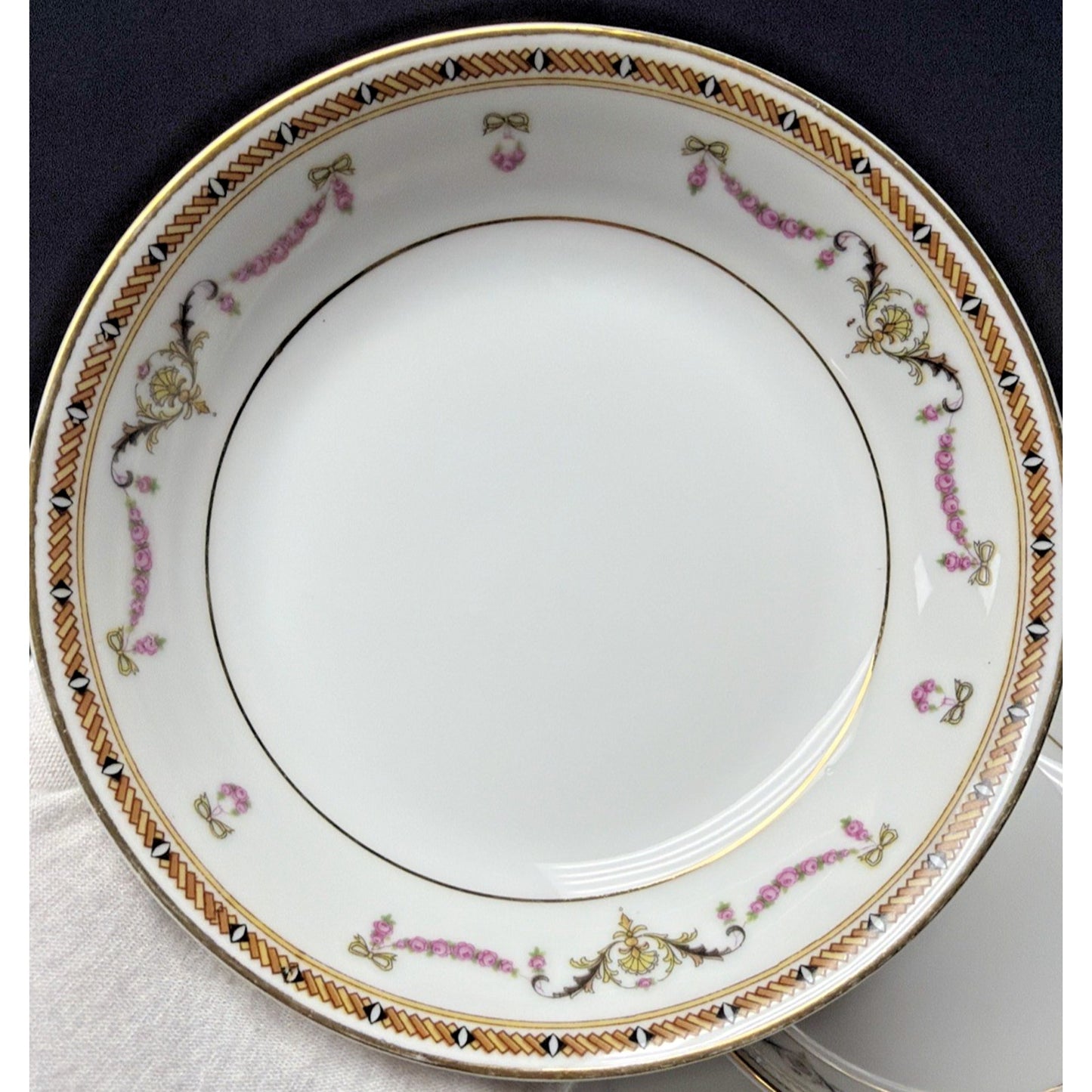 Lot of 4 HC Selb Bavaria Heinrich Co Fruit Dessert Bowls Pink Swag Roses White