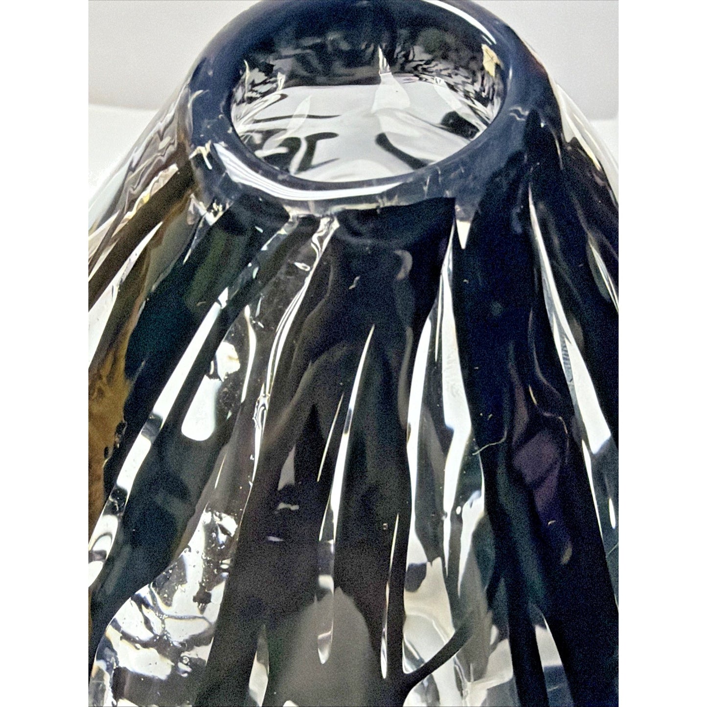 MCM Blown Art Glass Vase Black Drip Abstract Bulb Teardrop Onion