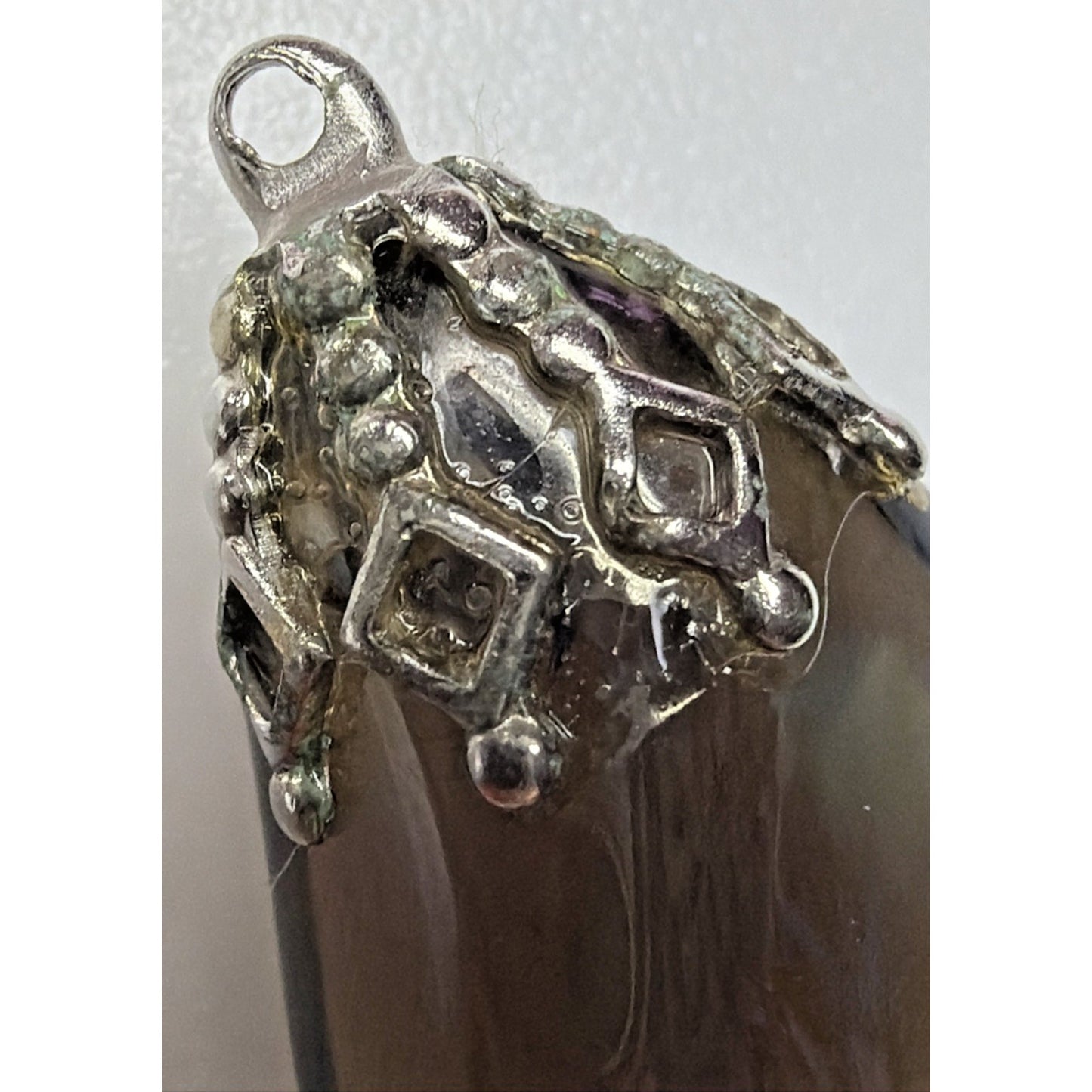 Vintage Tumbled Polished Smoky Quartz Gemstone Pendant Hand Made As Is