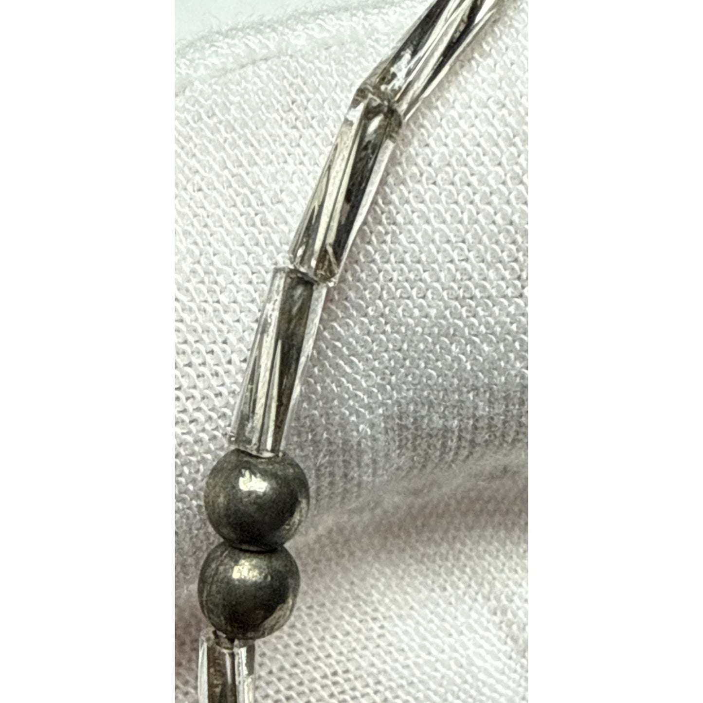 Vintage Twisted Liquid Silver Bead Ball Necklace