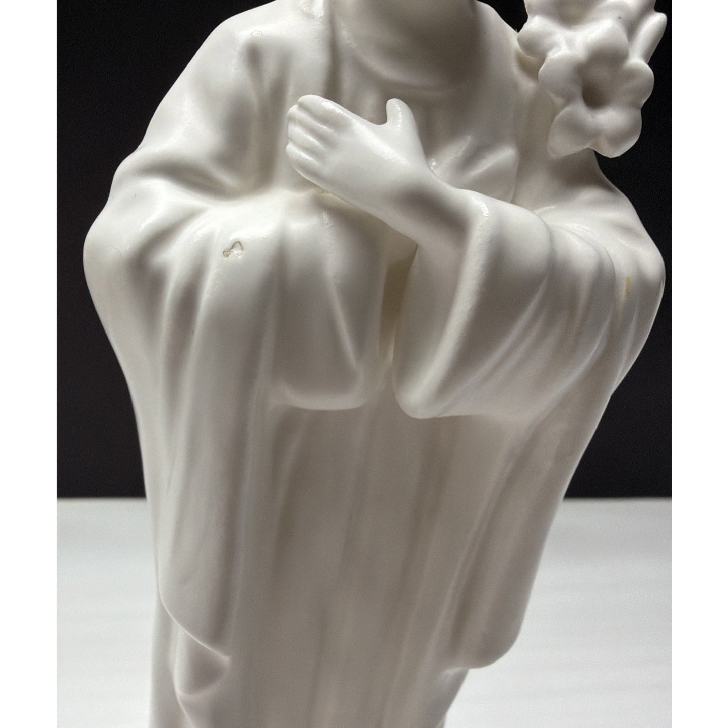Vintage Enesco Imports Japan White Porcelain St Joseph Statue Religious As Is