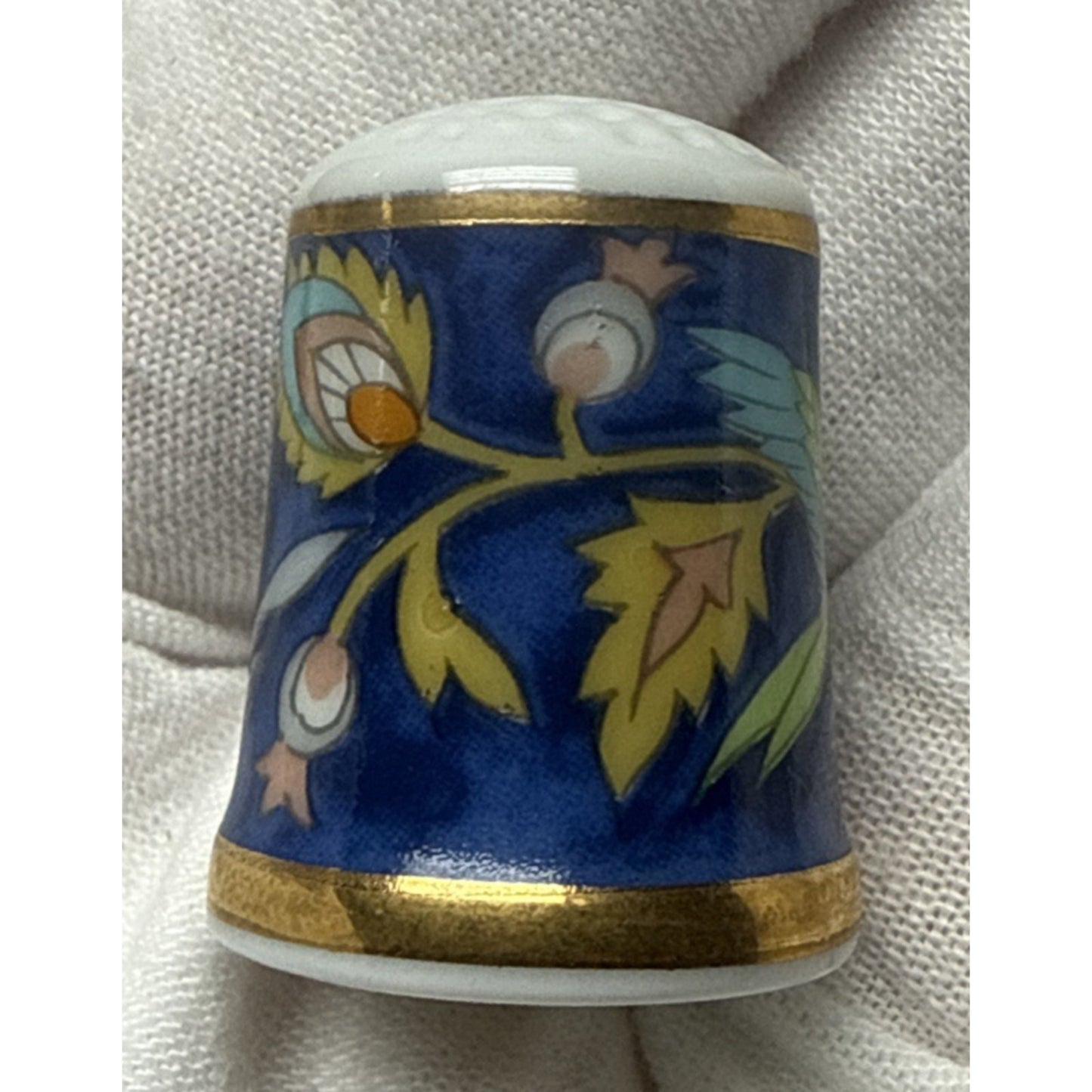 Vtg Lot of 6 TCC Japan Thimbles Porcelain Panda Floral Takiro Shibata Shozan