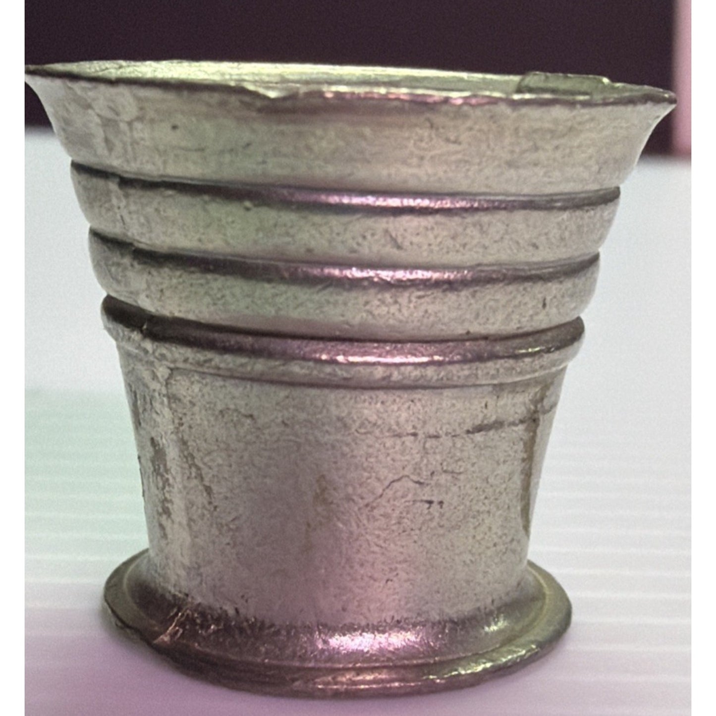 Vintage Mini Pestle Mortar Silver Metal Pewter