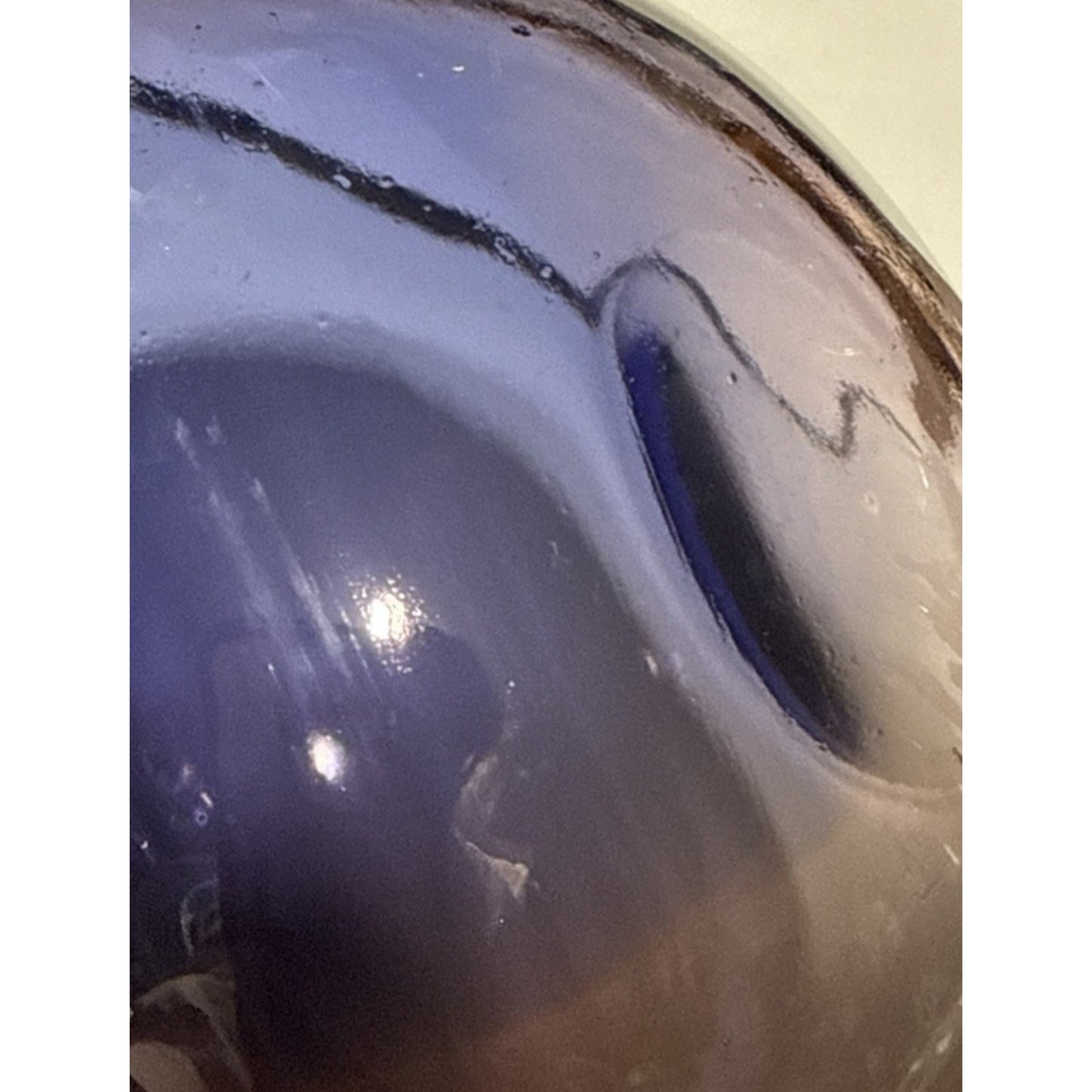 MCM Poland Art Glass Vase Abstract Dual Color Purple Amethyst Blue As-Is
