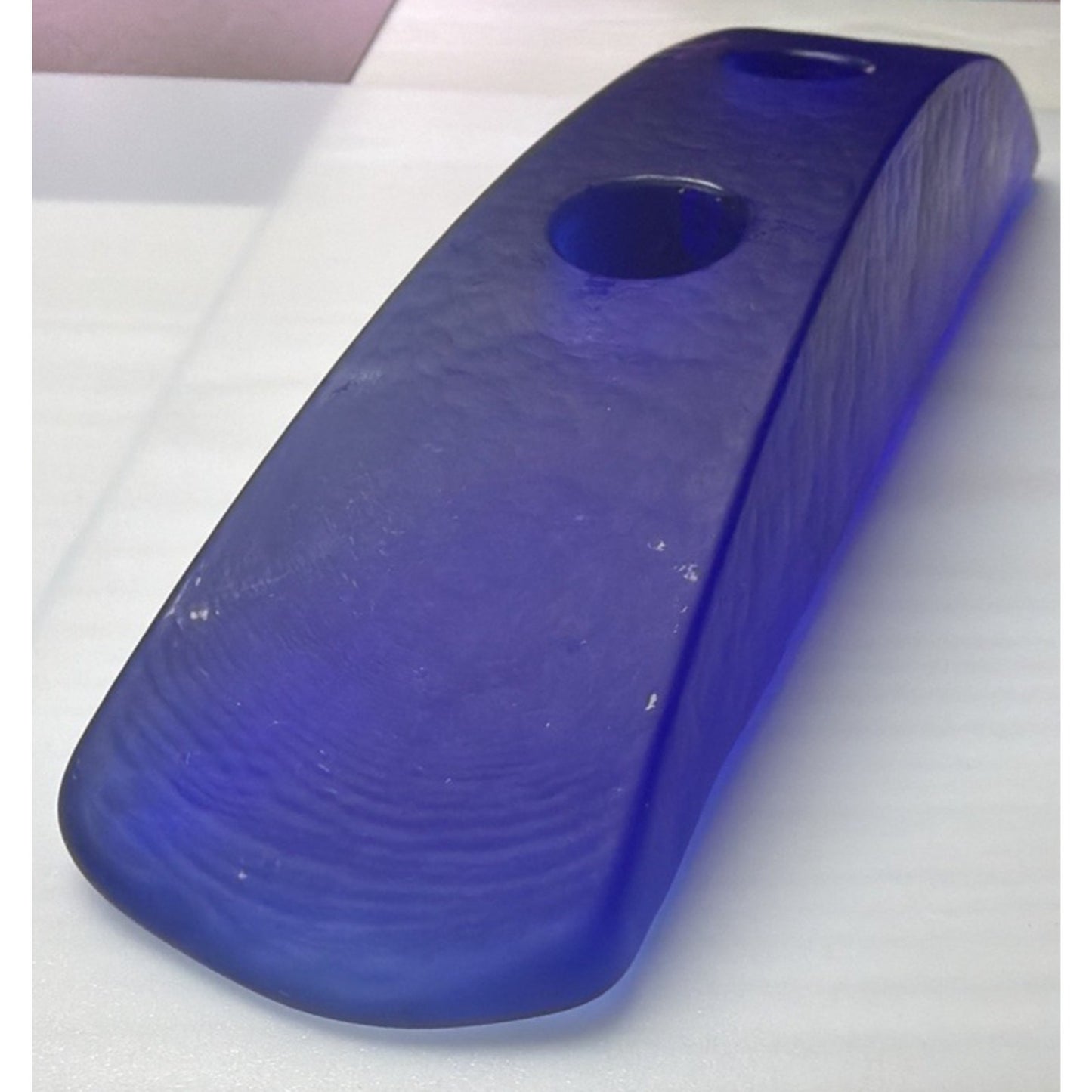 Sasaki Crystal Soichiro Sasakura Anasazi Cobalt Arch Candle Holder Cobalt Blue