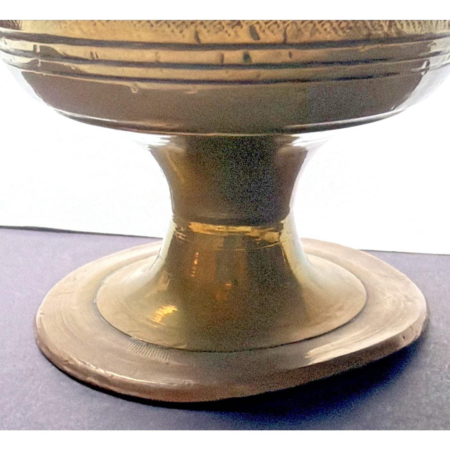 Old Brass Bronze Colored Pestle Mortar Footed Apothecary Pharmacy As Is Read