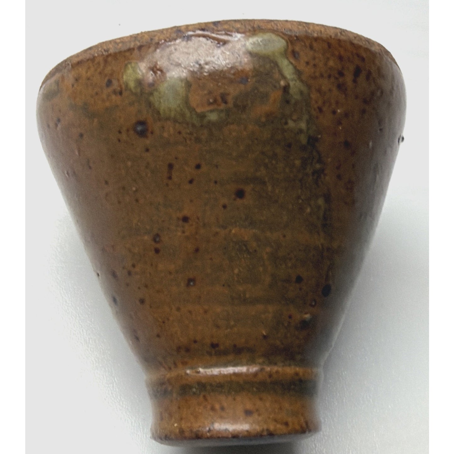 Primitive Stoneware Salt Glazed Cone Inkwell Brown Ink Bottle Vase