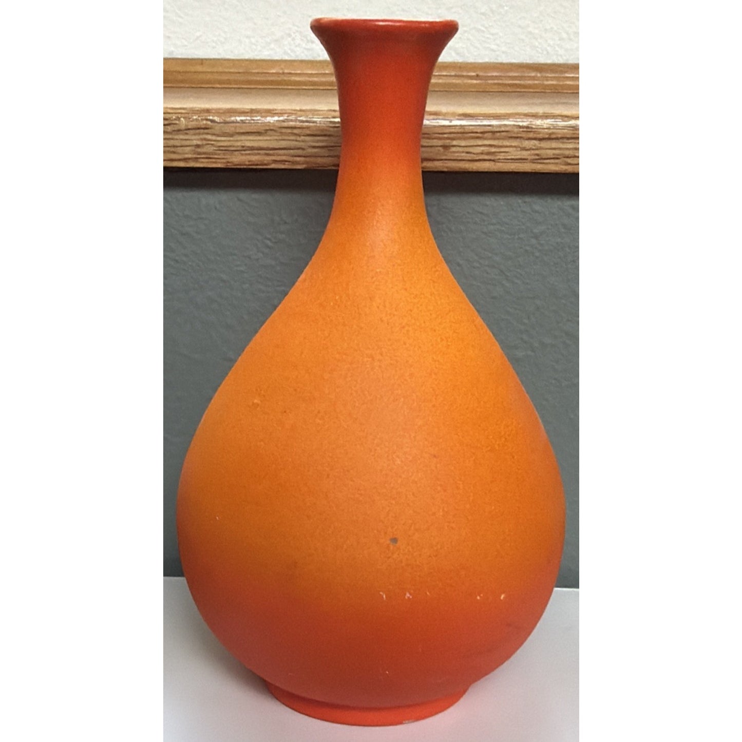 MCM Villa de Zaachila Oaxaca Pottery Metros Orange Vase Weed Pot Green Glazed