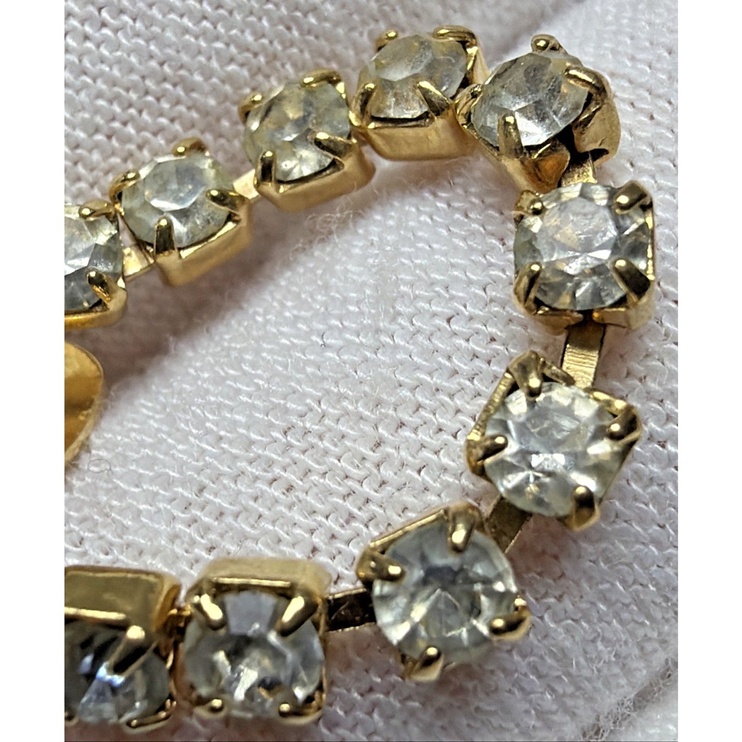 Vintage Park Lane Gold Tone Faceted Rhinestone Tennis Bracelet 7.25”
