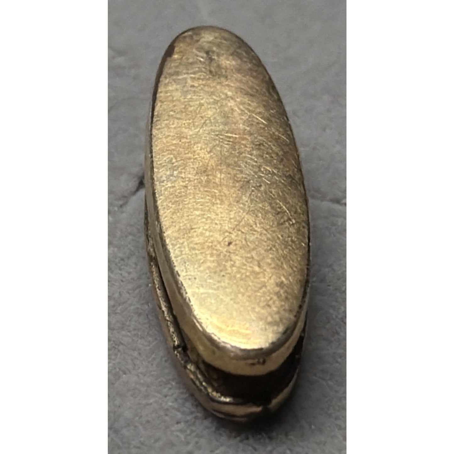 Edwardian Victorian Oval Yellow Gold Tone Embossed Tie Bar Clip Lingerie Clasp