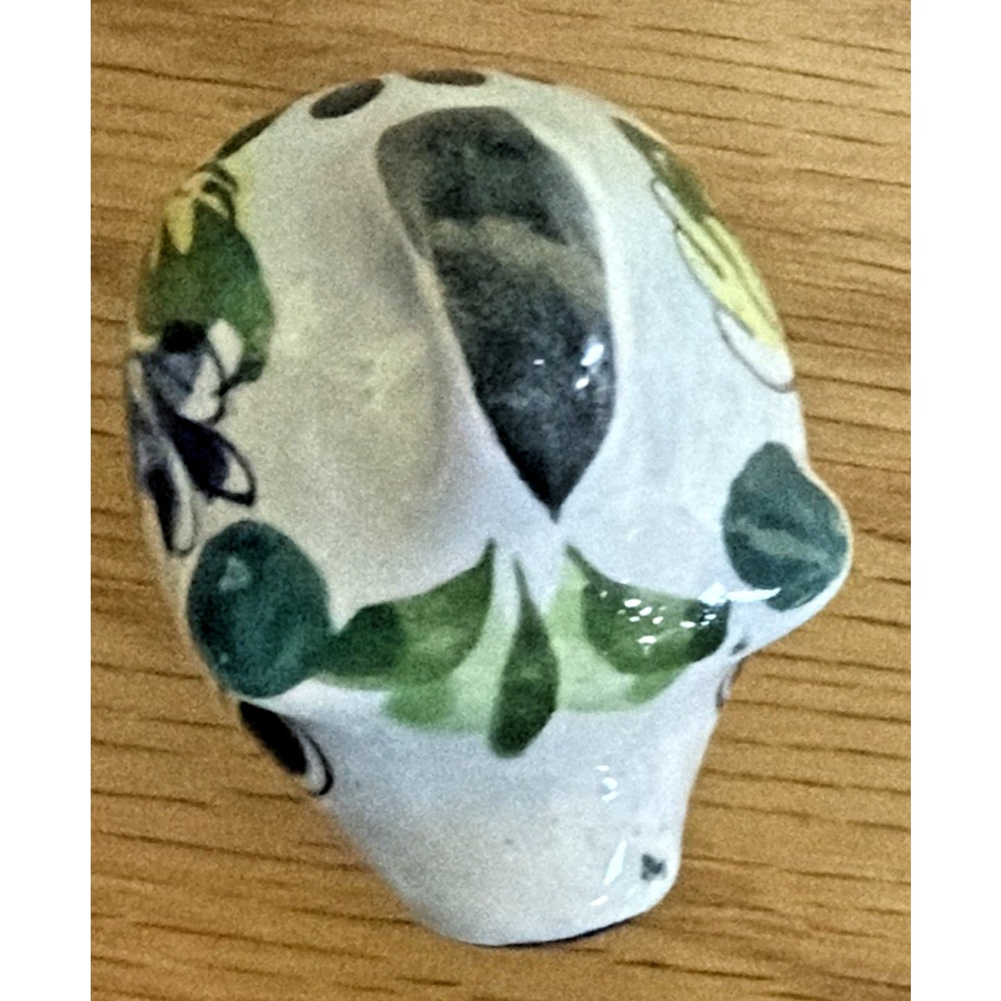 Vintage Mexican Tonala Pottery Mini Pig Hand Painted Glazed Floral Signed As Is