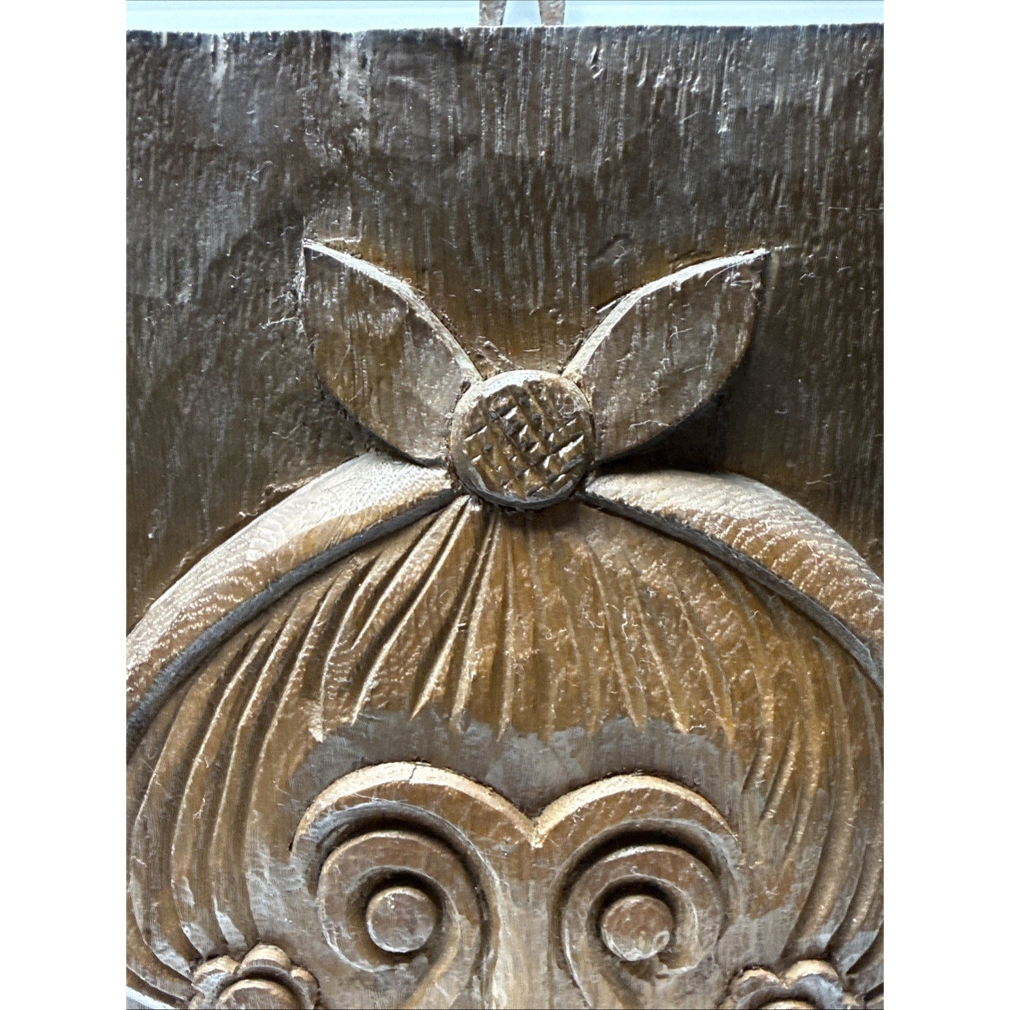 Vintage South Pacific Tribal Art Hand Carved Wood Plaque Mask Face As-Is