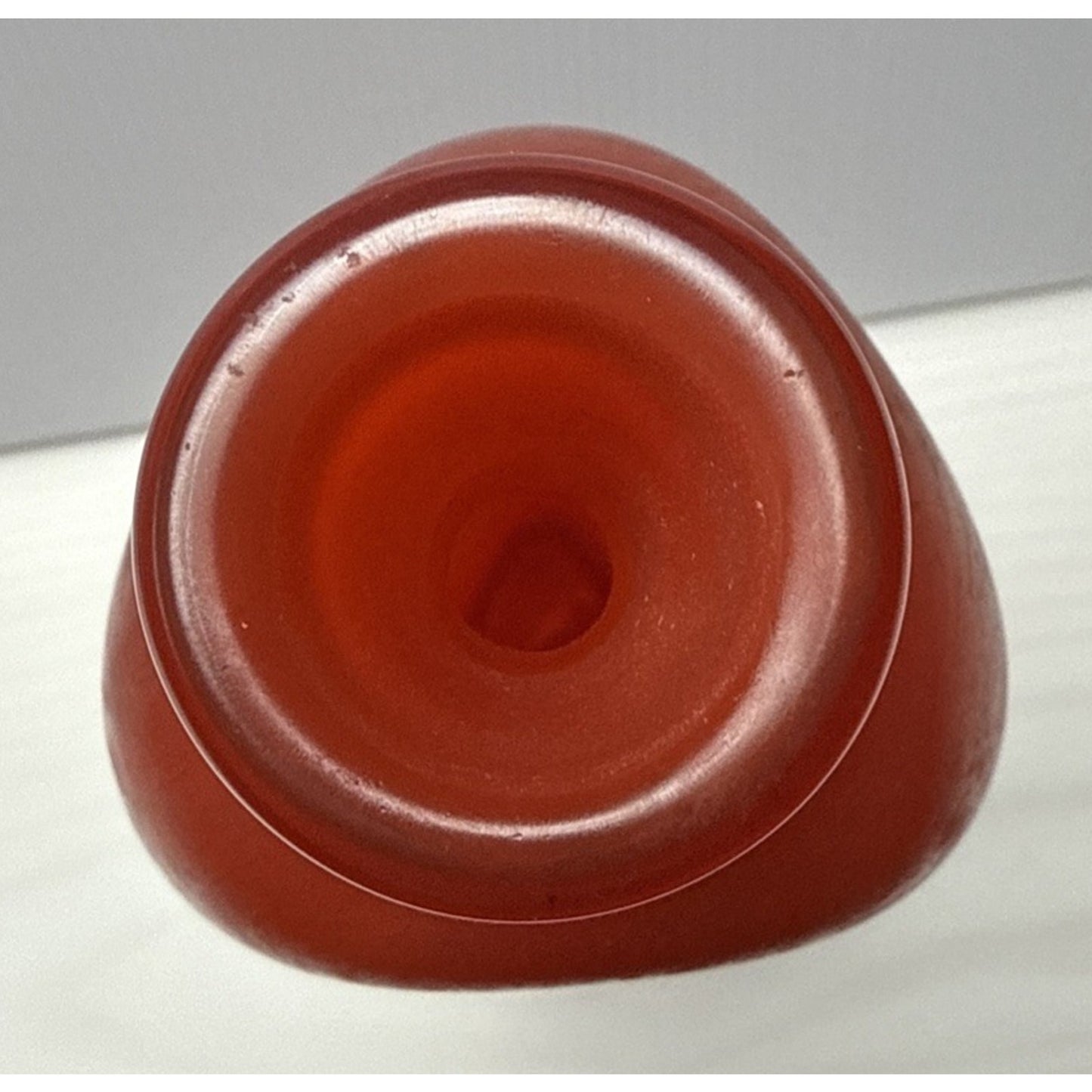Murano Paolo Venini Velati Bottiglie Incised Triangular Bottle Red Orange As-Is