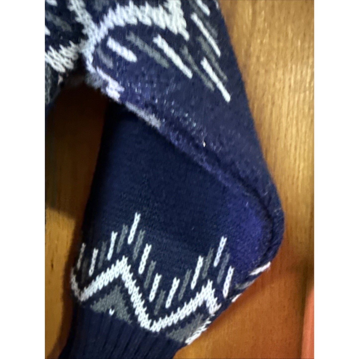 Vtg Skjaeveland Algard Norwegian Design Sweater Wool Childs Sz 6 Navy Gray White