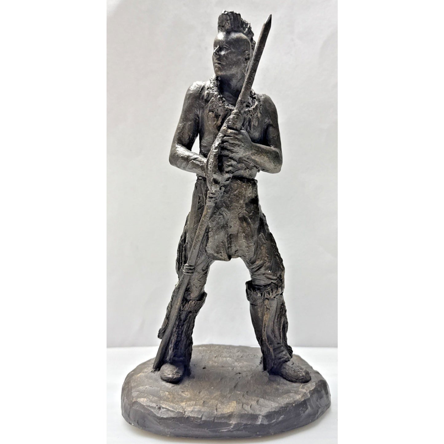 Vintage Michael Garman Sculpture 049 Bronzetone Spirit of Plains Signed As Is