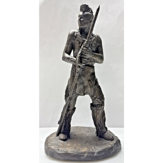 Vintage Michael Garman Sculpture 049 Bronzetone Spirit of Plains Signed As Is