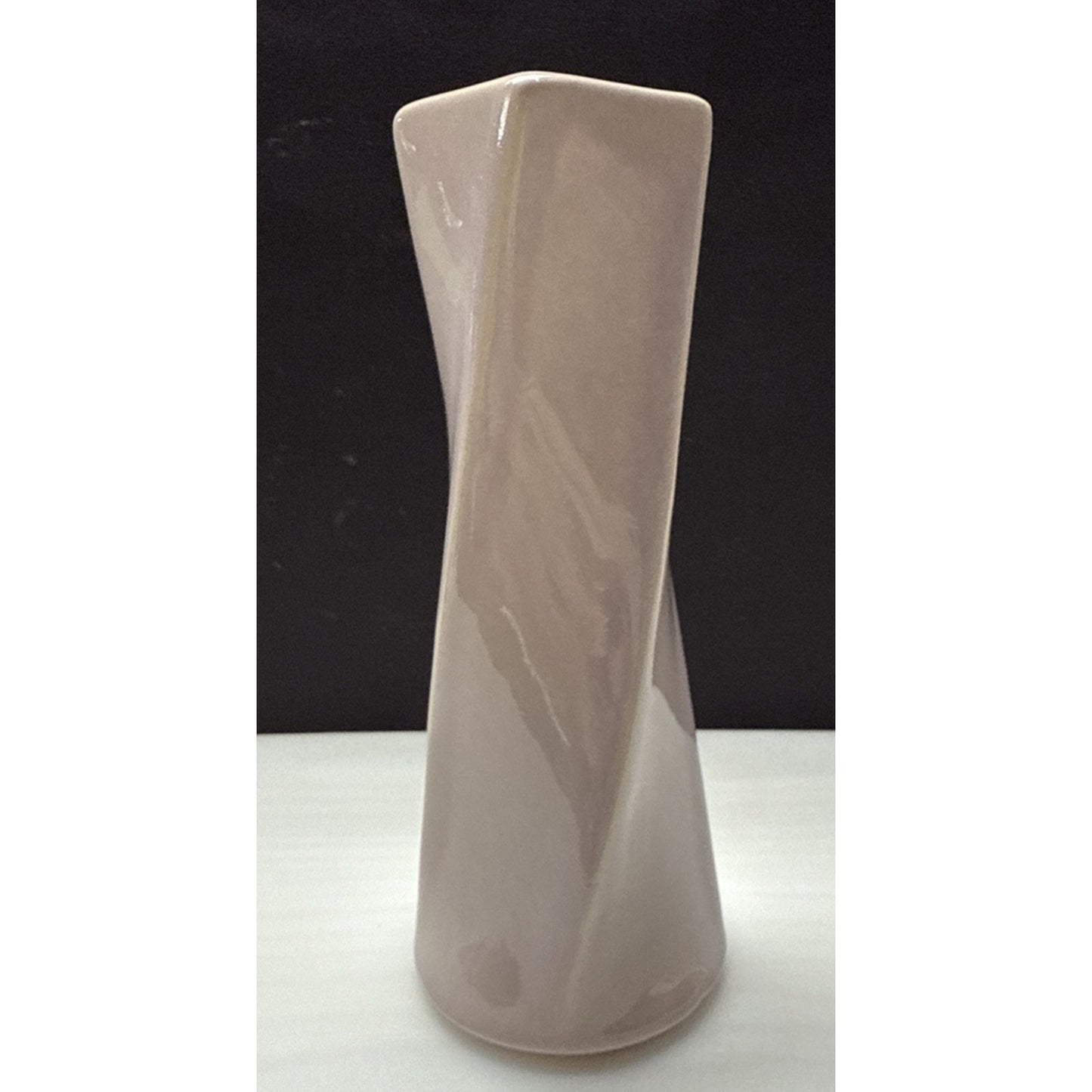 Vintage McCoy Pottery Ceramic Twisted Vase Lavender Pink 542 Candle Holder