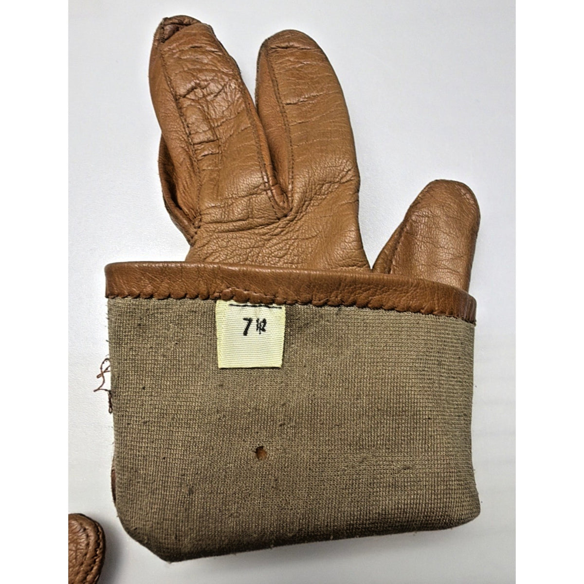 Vintage Womens Atkins Italy Caramel Leather Gloves Silk Lined As Is Sz 7.5 As Is