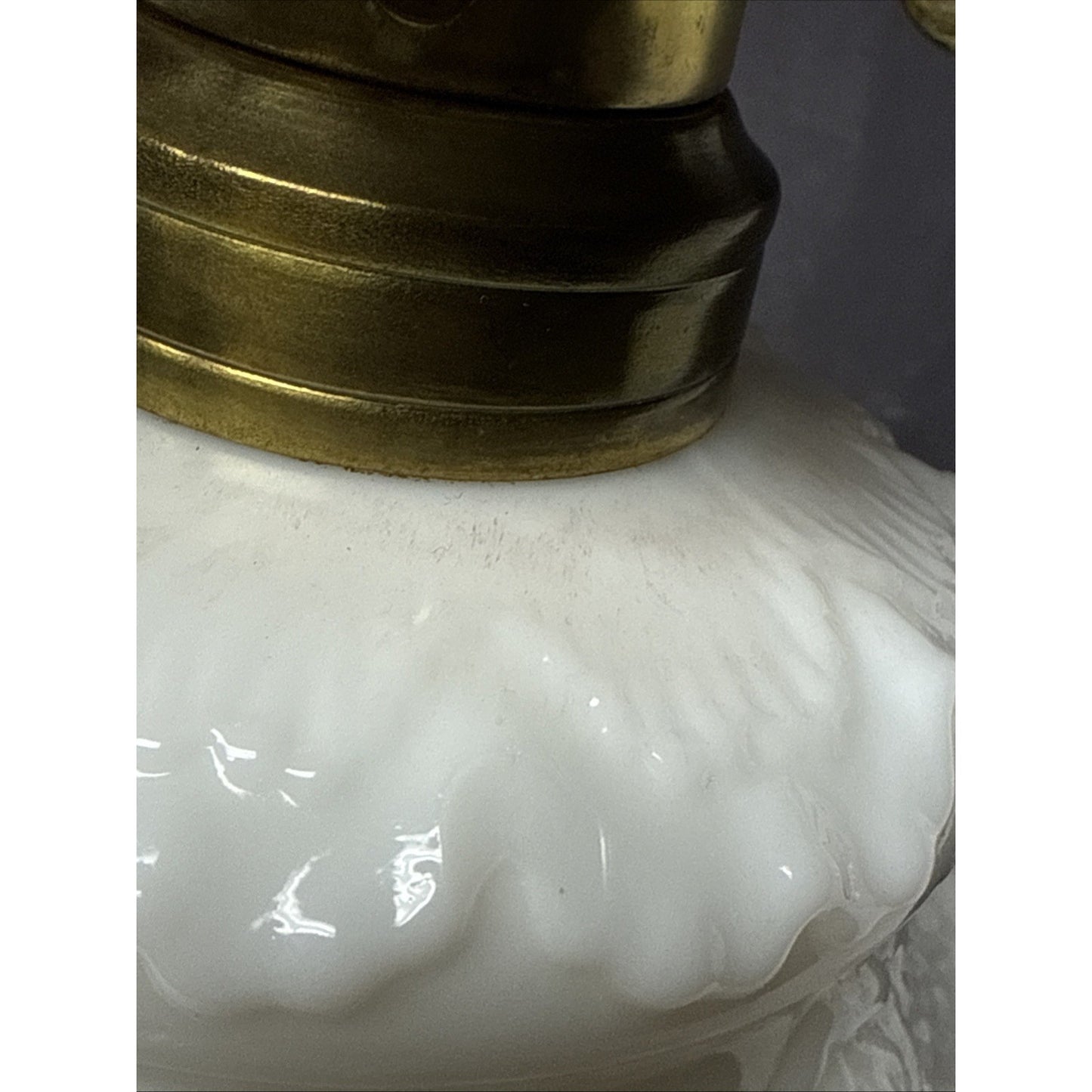EAPG Dithridge Colonial OMN Rose Wreath Milk Glass Rose Wreath Lamp Base As-Is