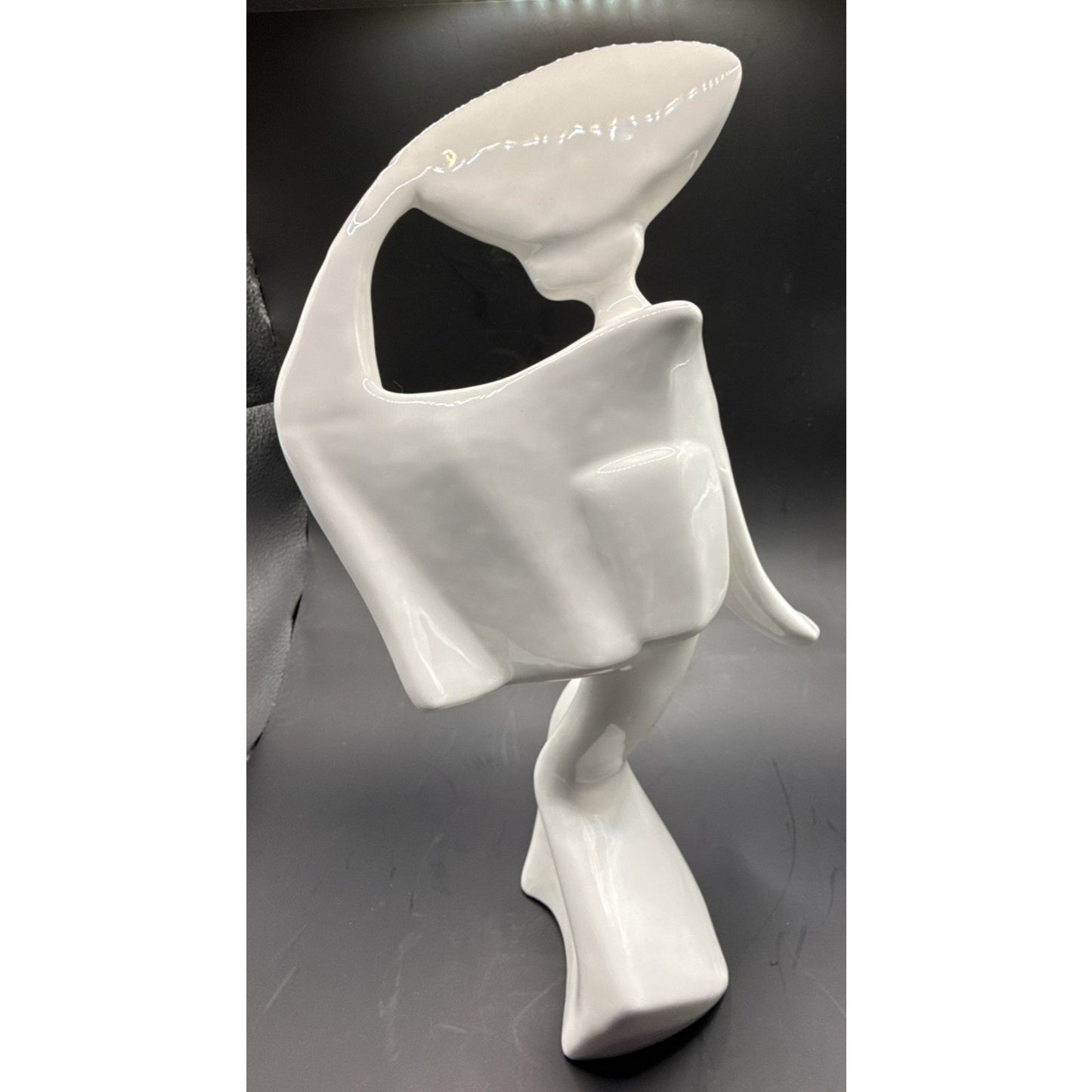 Vtg Blanc de Chine Awa Odori Dancer Sculpture Keiten Takahashi Porcelain Glazed