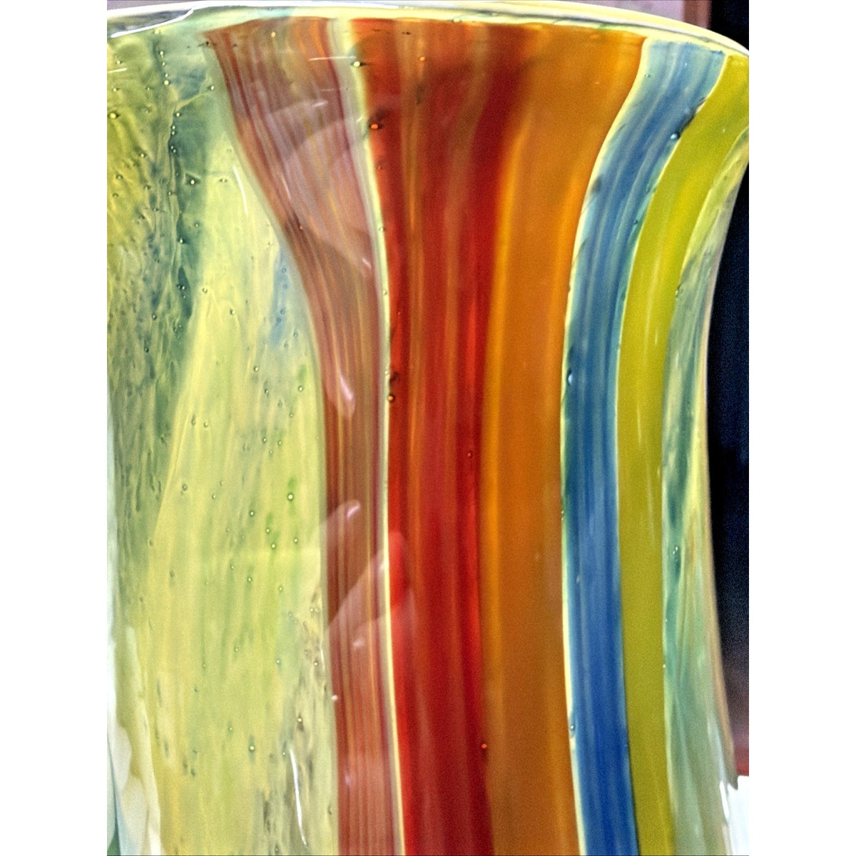 Vtg Cristalleria Ann Primrose D'Arte Murano Abstract Vase Millefiori Sommerso