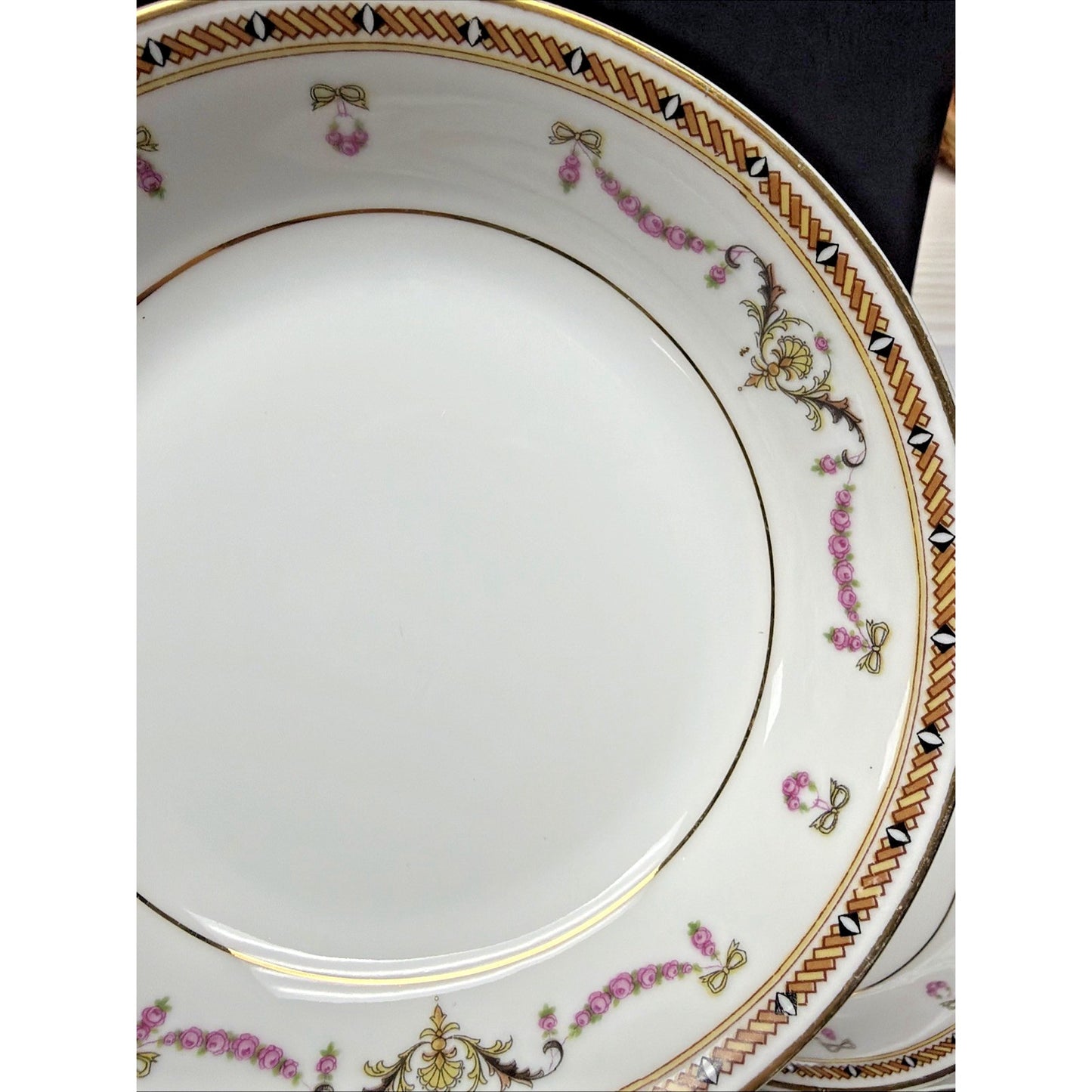 Lot of 4 HC Selb Bavaria Heinrich Co Fruit Dessert Bowls Pink Swag Roses White