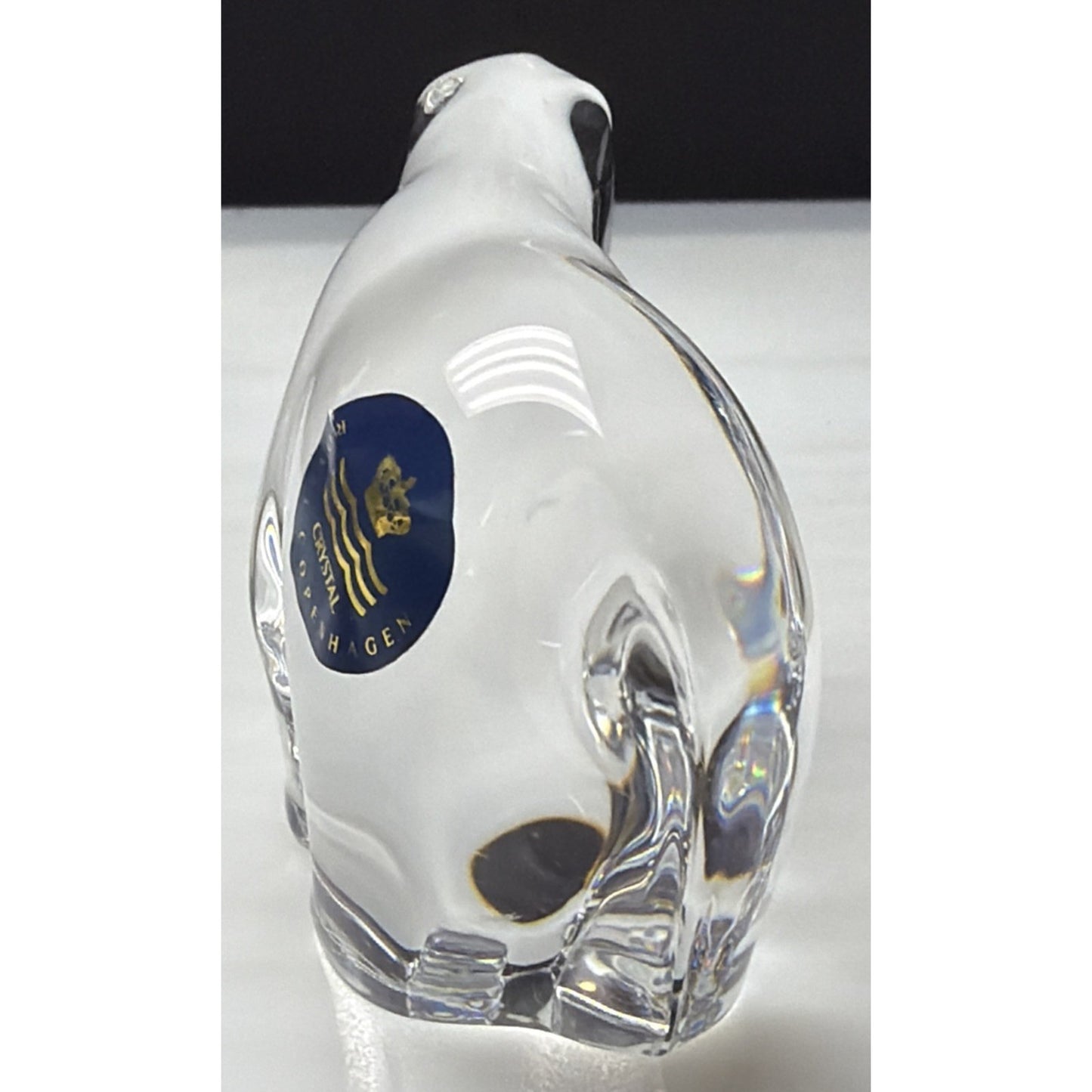 Vintage Royal Copenhagen Hadeland Crystal Polar Bear Figurine Paperweight