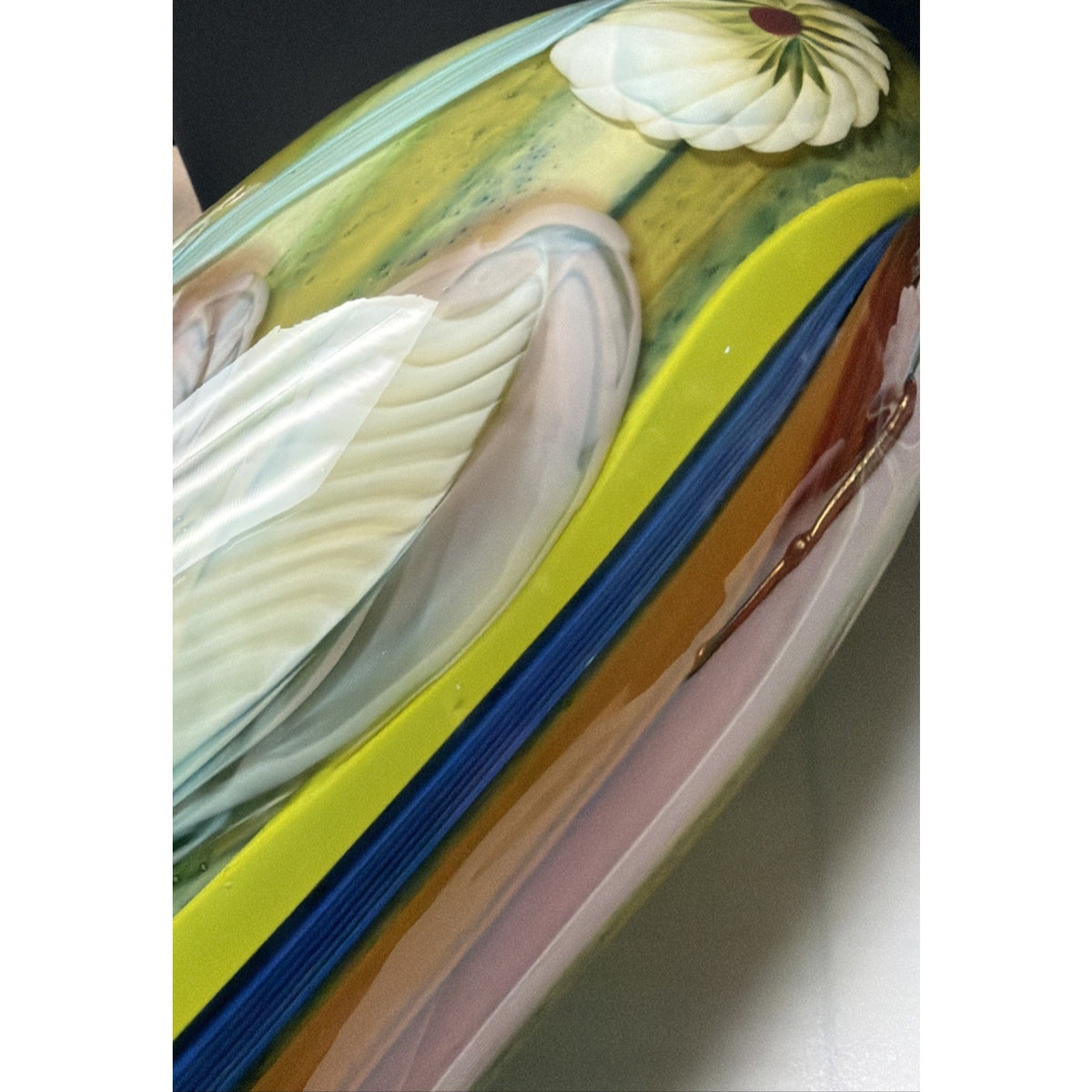 Vtg Cristalleria Ann Primrose D'Arte Murano Abstract Vase Millefiori Sommerso