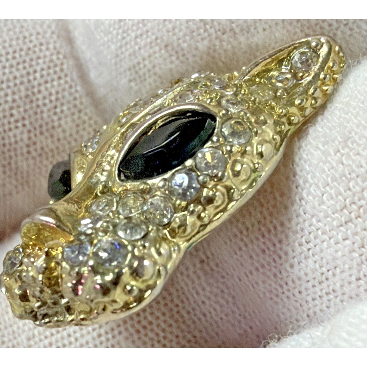 Vintage Pave Crystal Rhinestone Leopard Panther Pendent Necklace Read