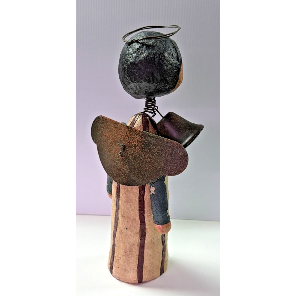 Aunt Stellas Folk Art Americana Liberty Doll Bell Angel Wings Stars Paper Mache