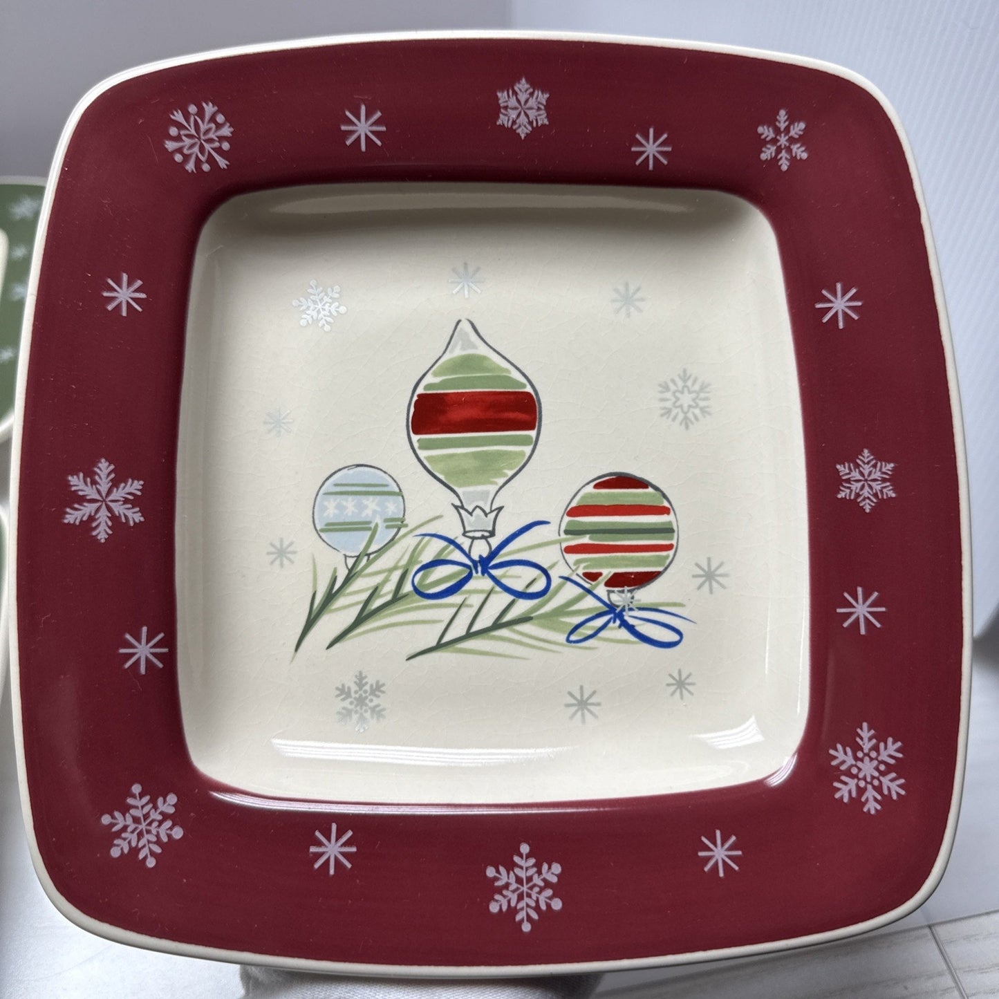 Longaberger Pottery 4 Pc Set All The Trimmings Holiday Plates 31808 Box New Open