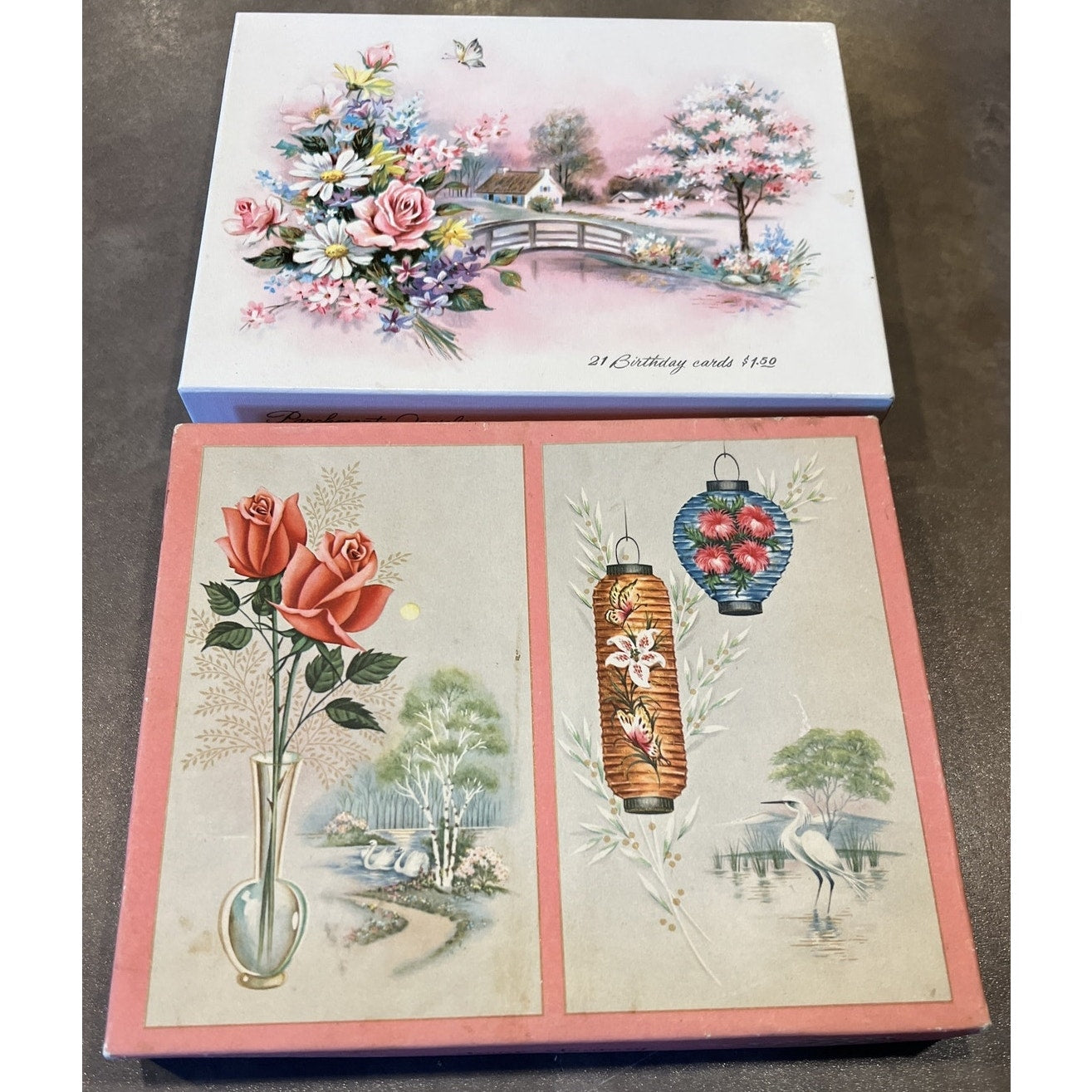 MCM Lot of 17 Assorted Cards Hallmark Quaint Shop Coronation Gibson Boxes As Is
