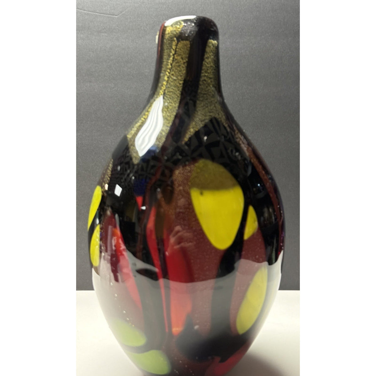 Vintage Murano Glassware Art Glass Vase Abstract Sommerso Aventurine Confetti